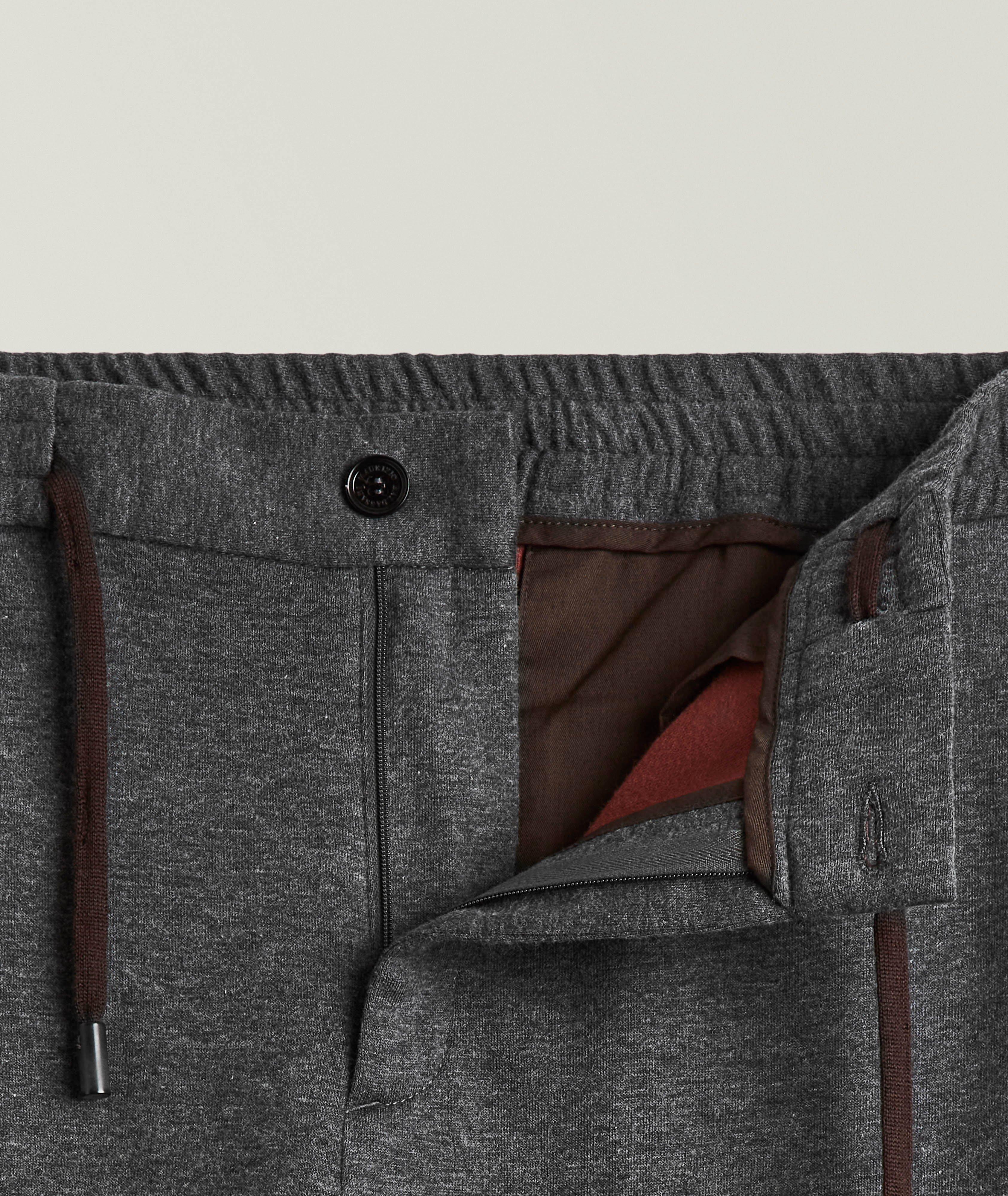 Cotton-Cashmere Drawstring Tapered Pants image 5