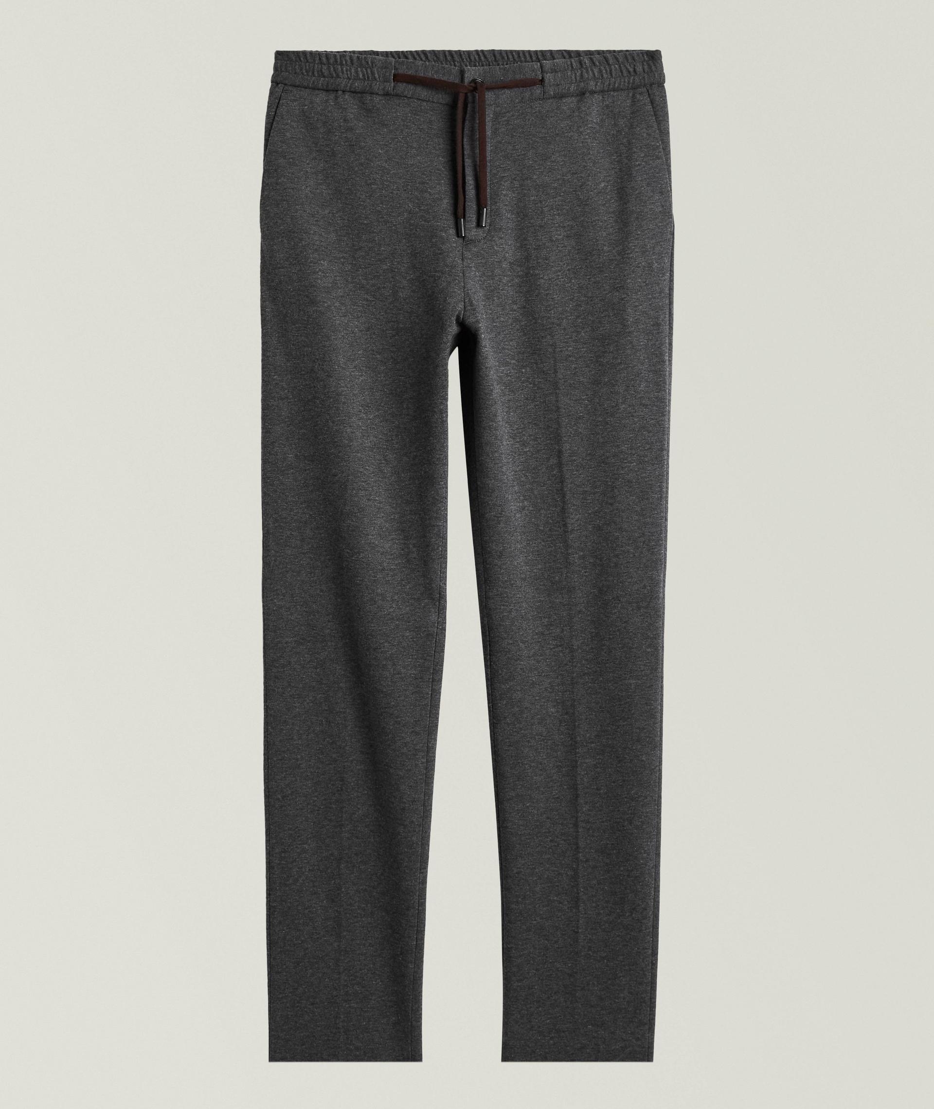 Pantalon fuselé en coton et en cachemire à cordon image 0