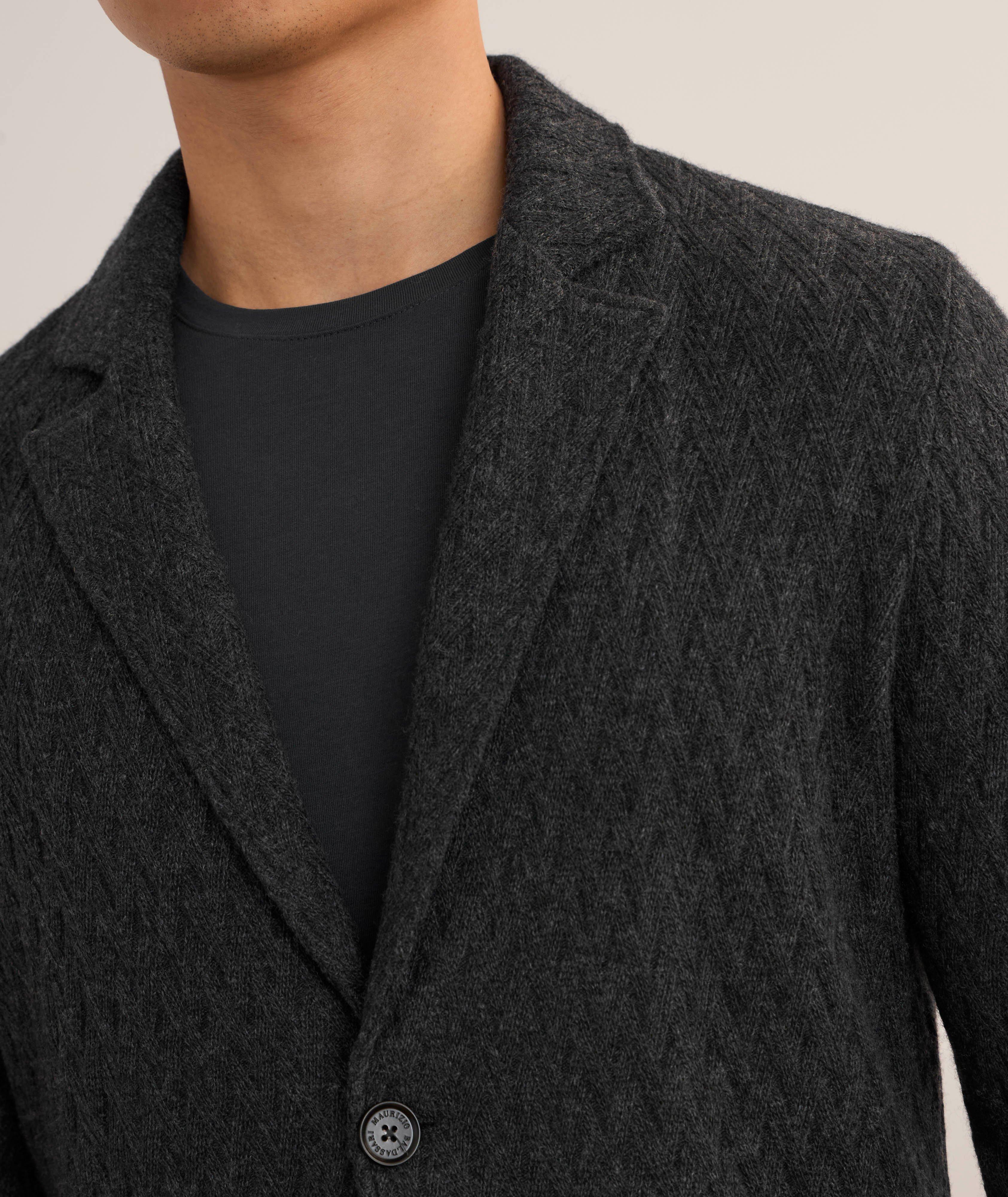 Veston-cardigan en lainage à motif croisé image 3