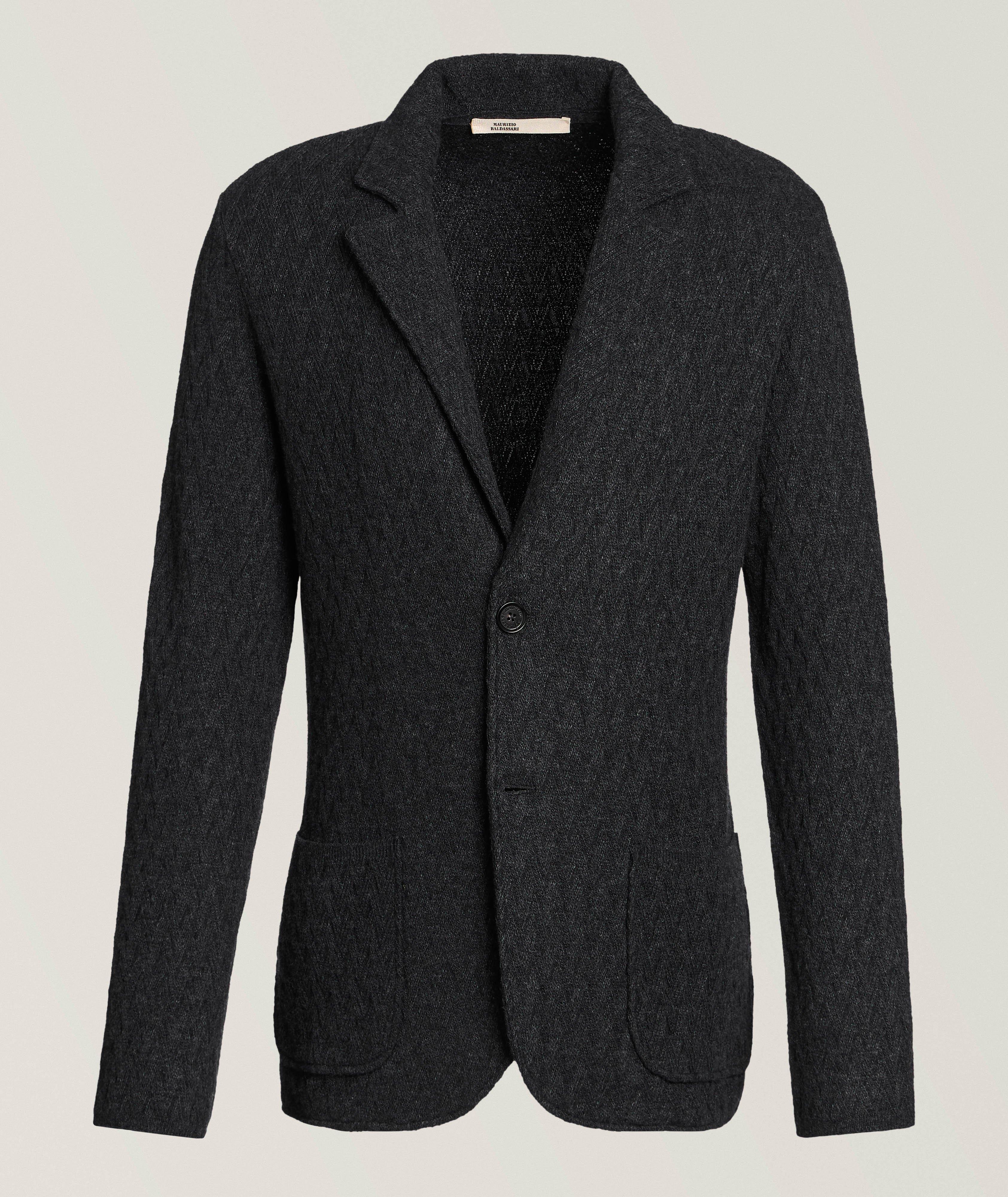 Veston-cardigan en lainage à motif croisé image 0