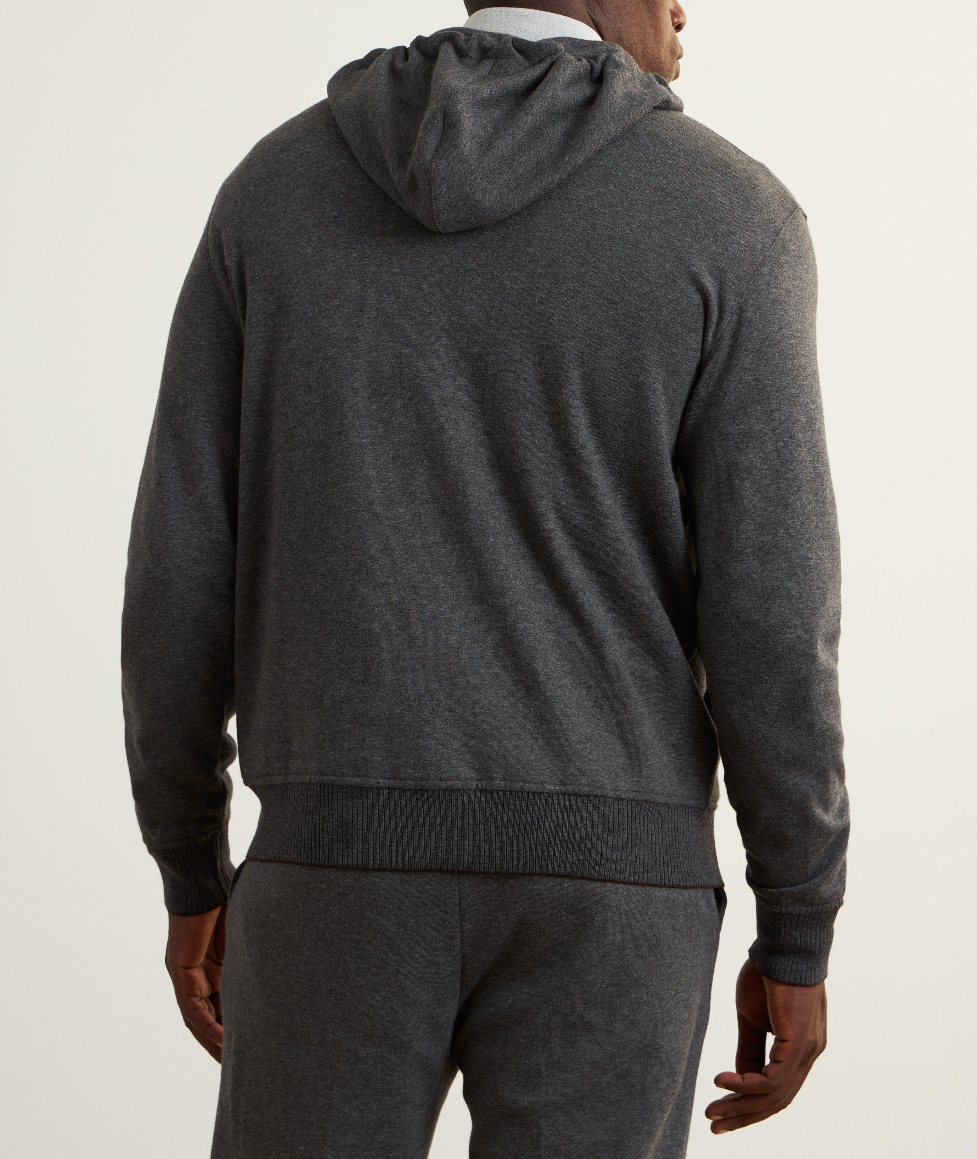 Cotton-Cashmere Full-Zip Hooded Sweater image 2