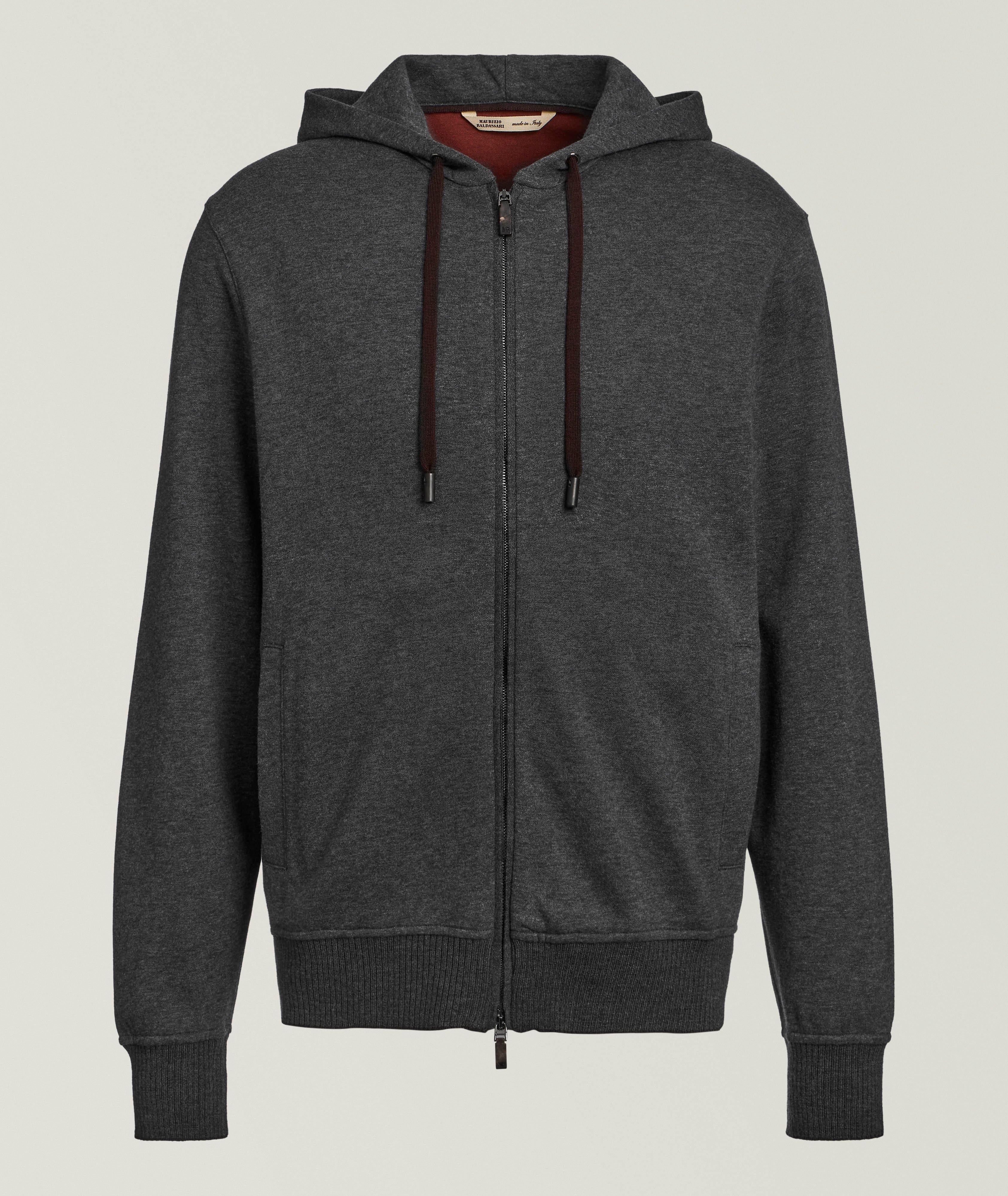 Cotton-Cashmere Full-Zip Hooded Sweater image 0