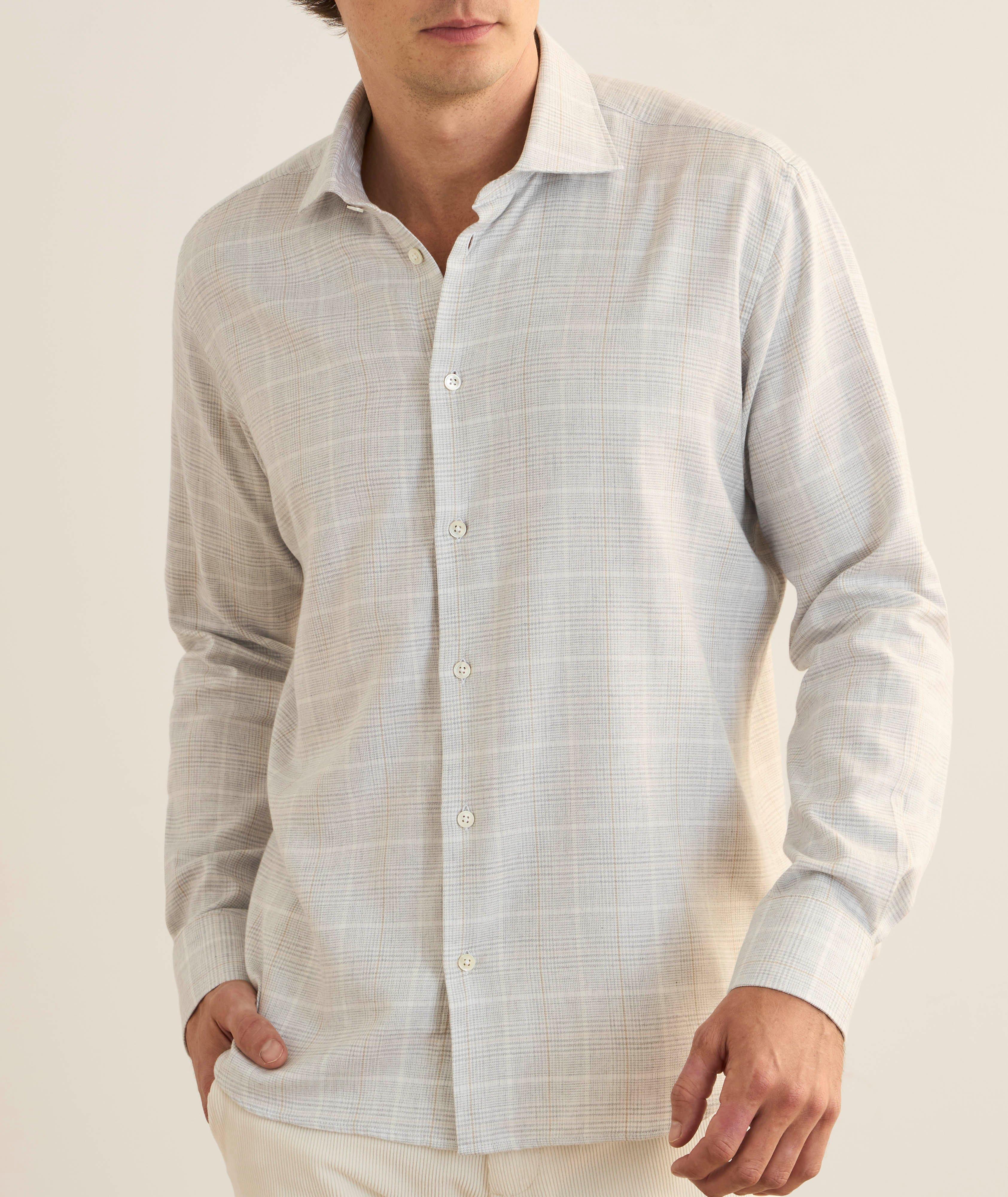 Chemise en coton et lyocell Prince de Galles image 1