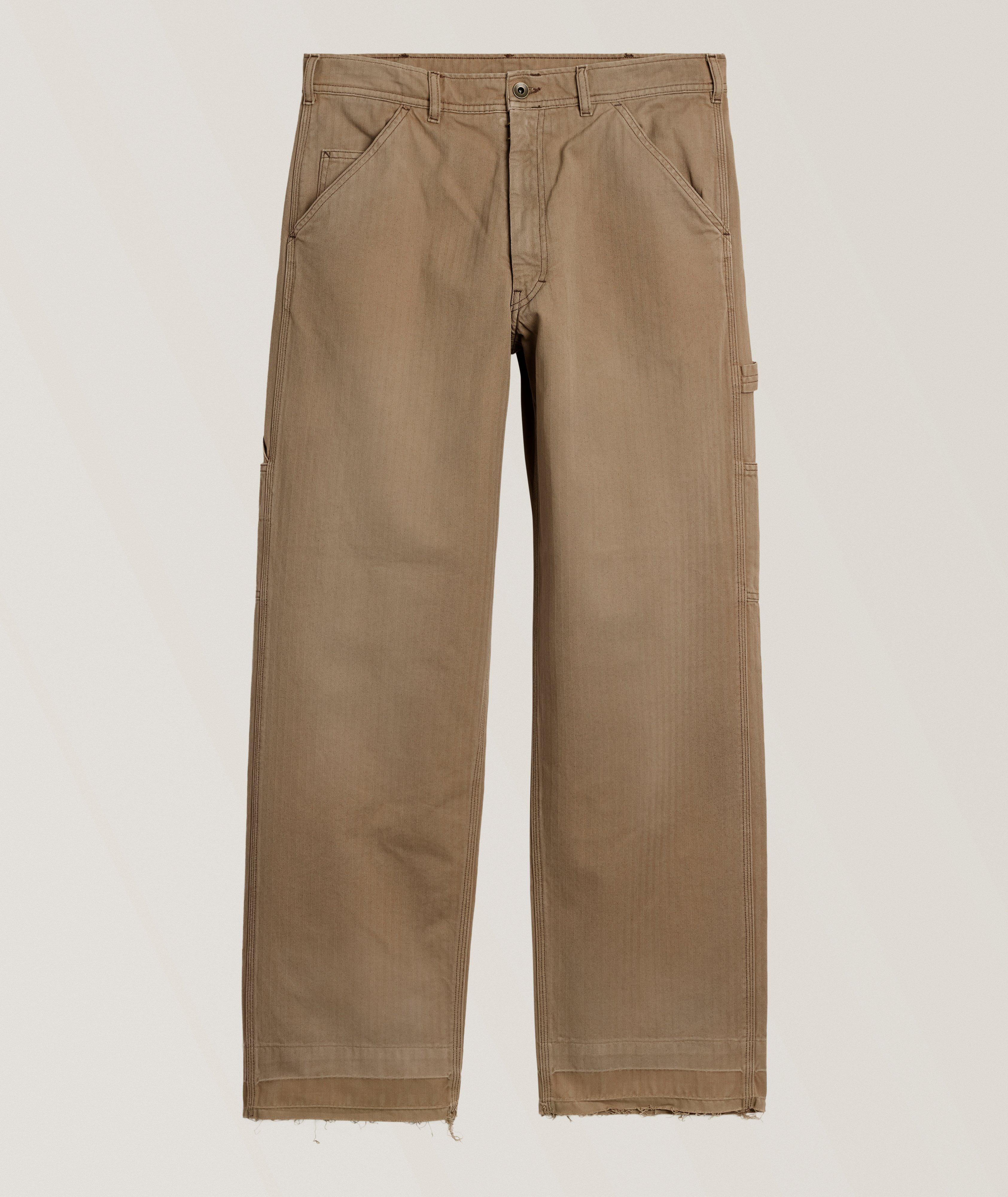 Herringbone Wide-Leg Carpenter Pants image 0