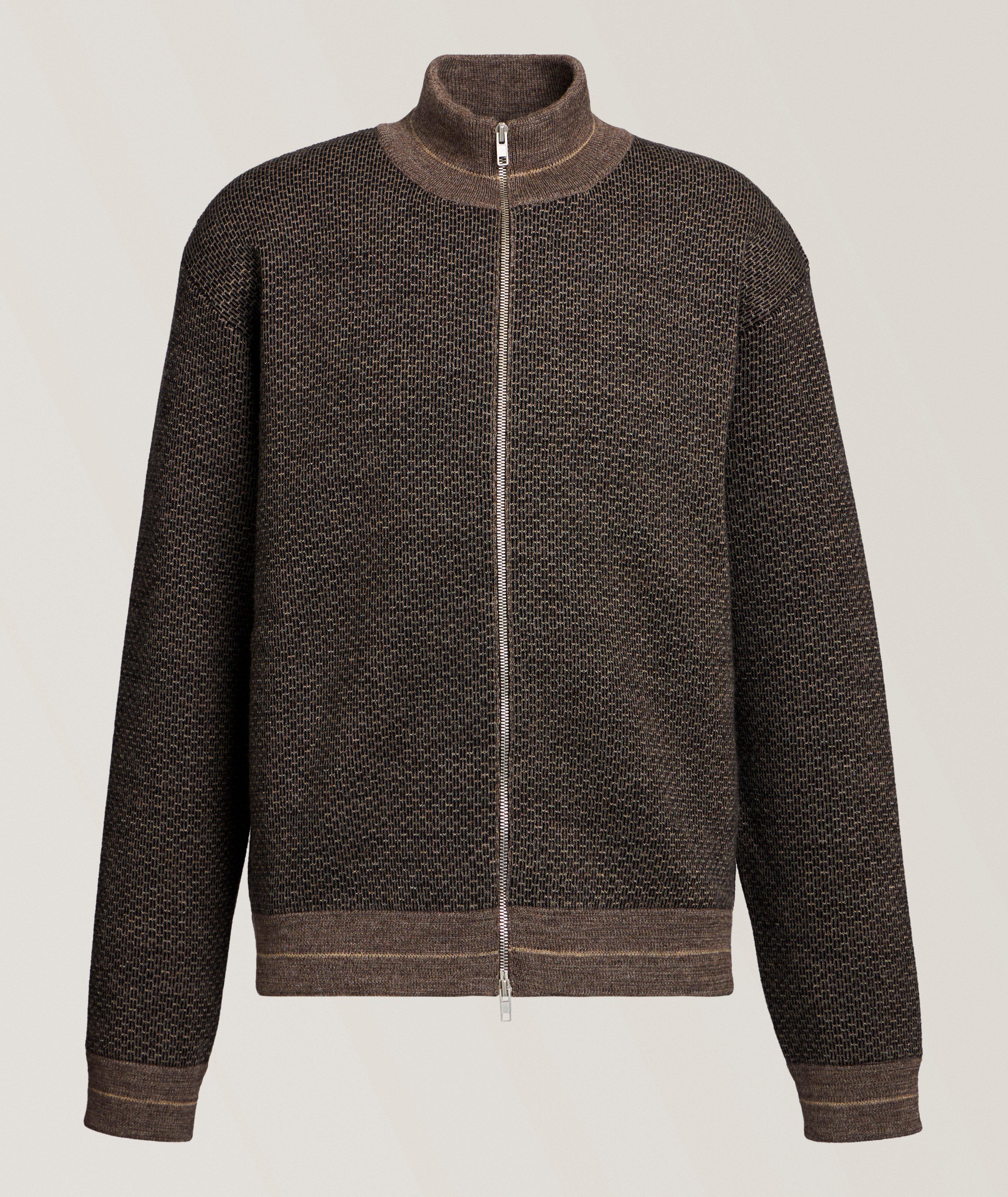 Jacquard Wool-Blend Full-Zip Sweater image 0