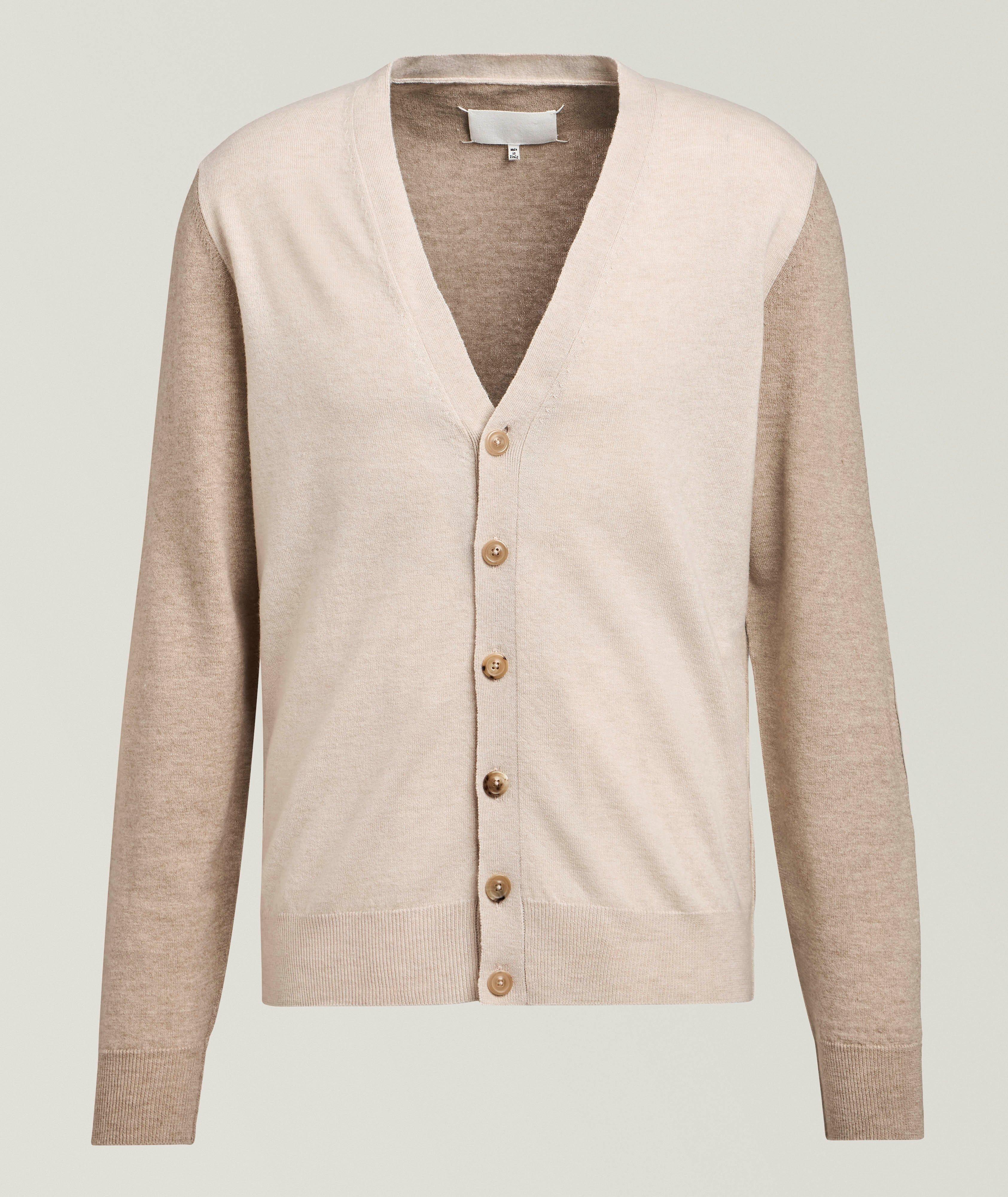 Elbow Patch Wool Cardigan Sweater image 0