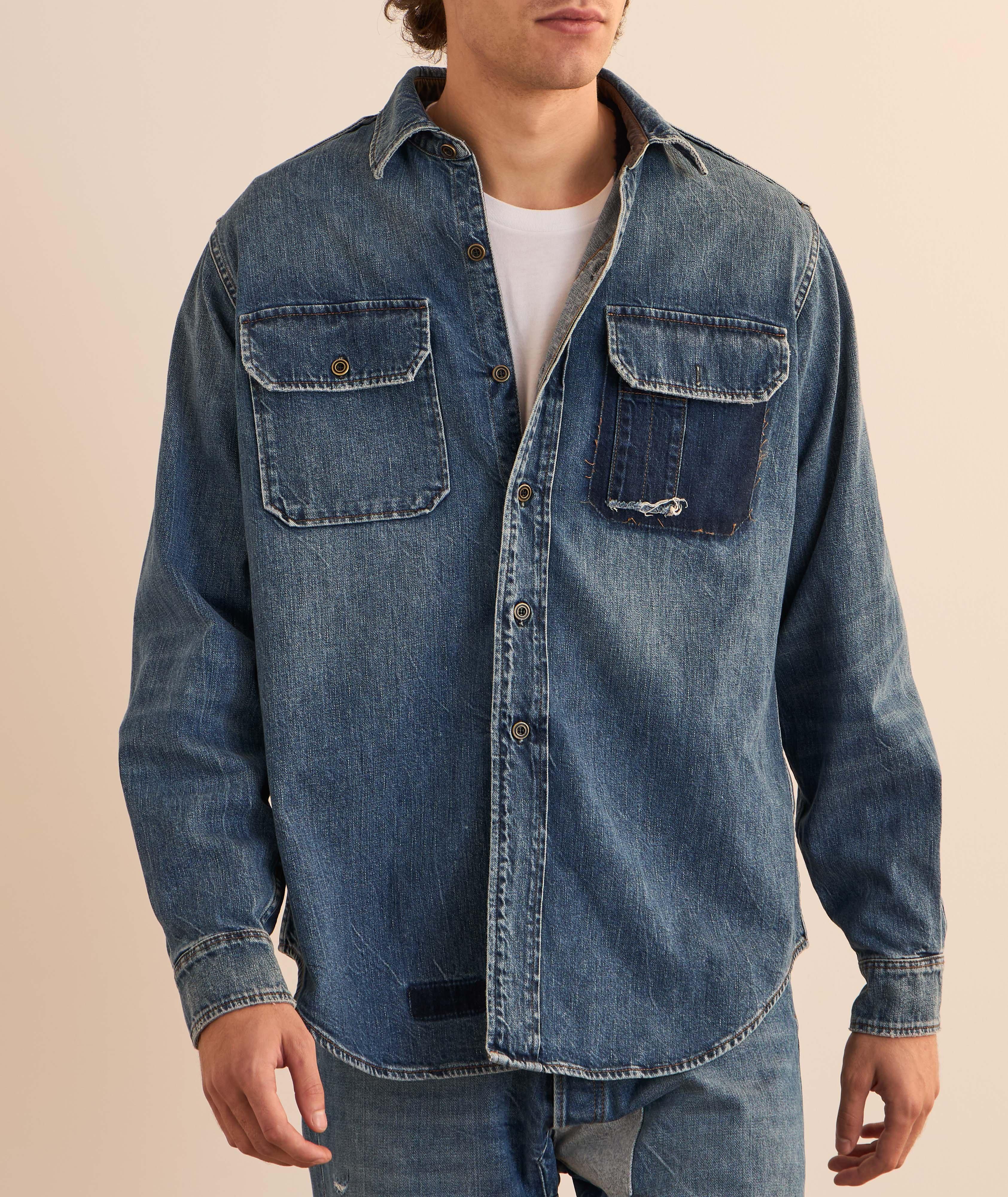 Surchemise en denim effet usé image 1