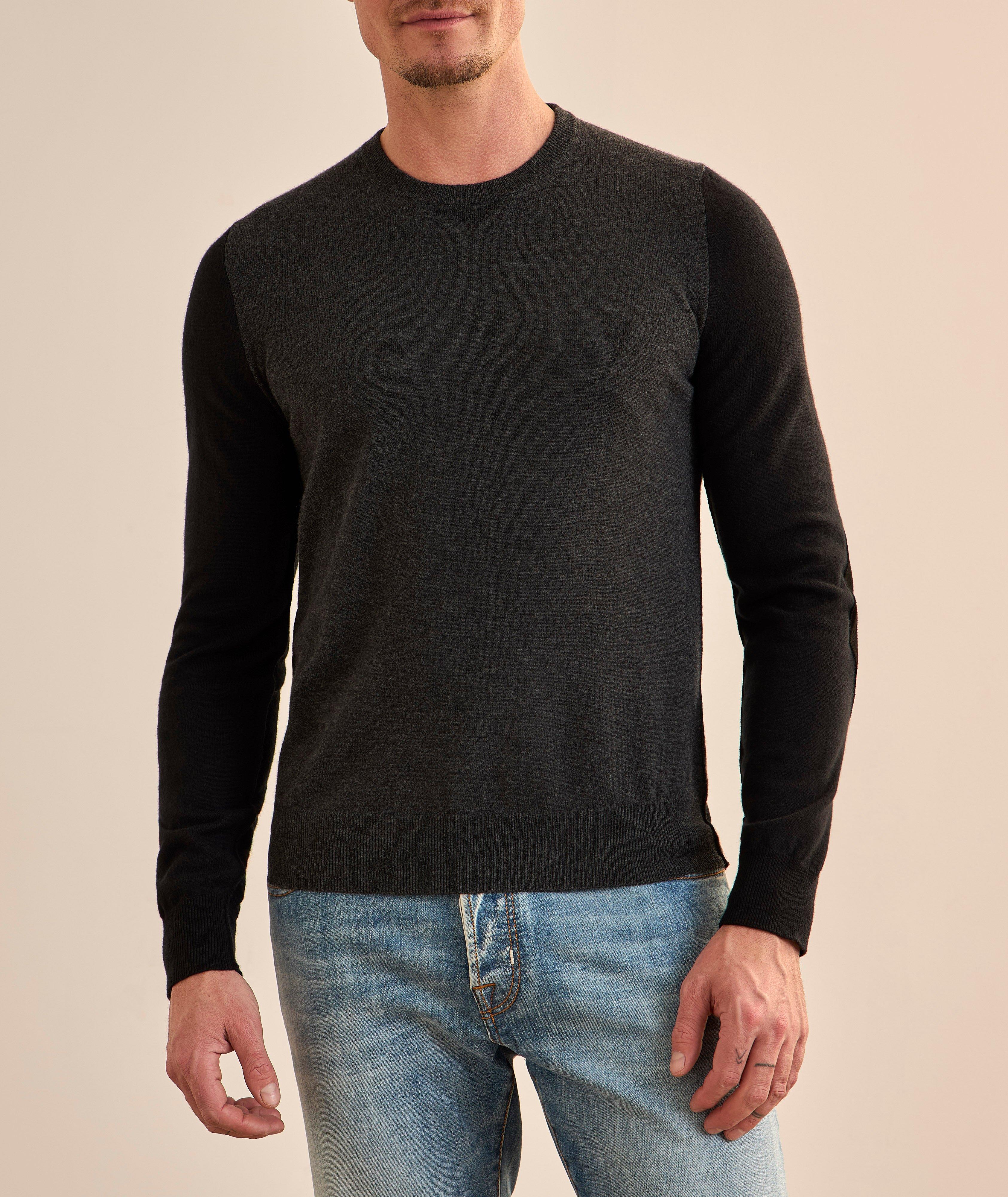 Elbow Patch Wool Crewneck Sweater image 2