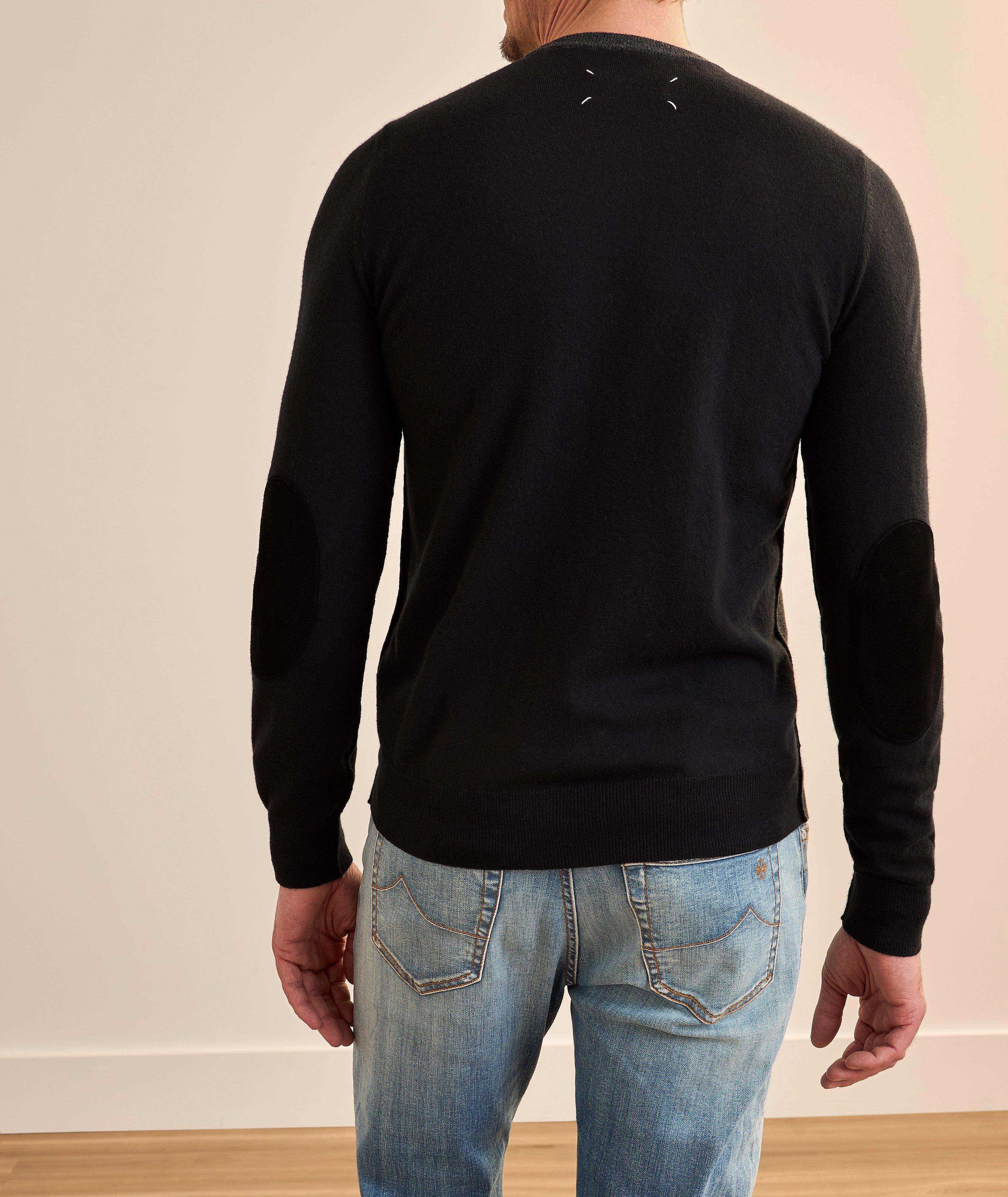 Elbow Patch Wool Crewneck Sweater image 3