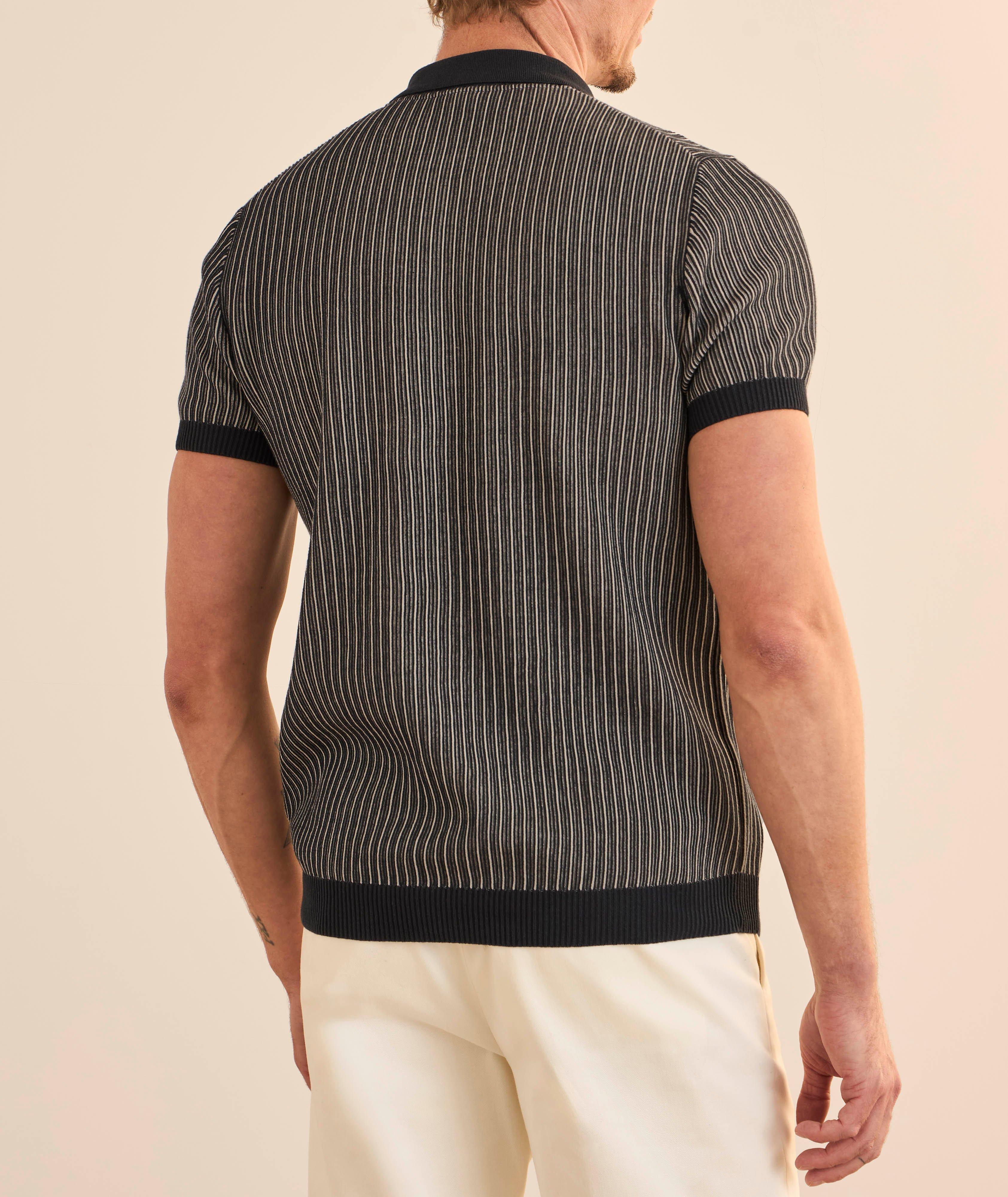 Striped Cotton Quarter-Zip Polo image 2