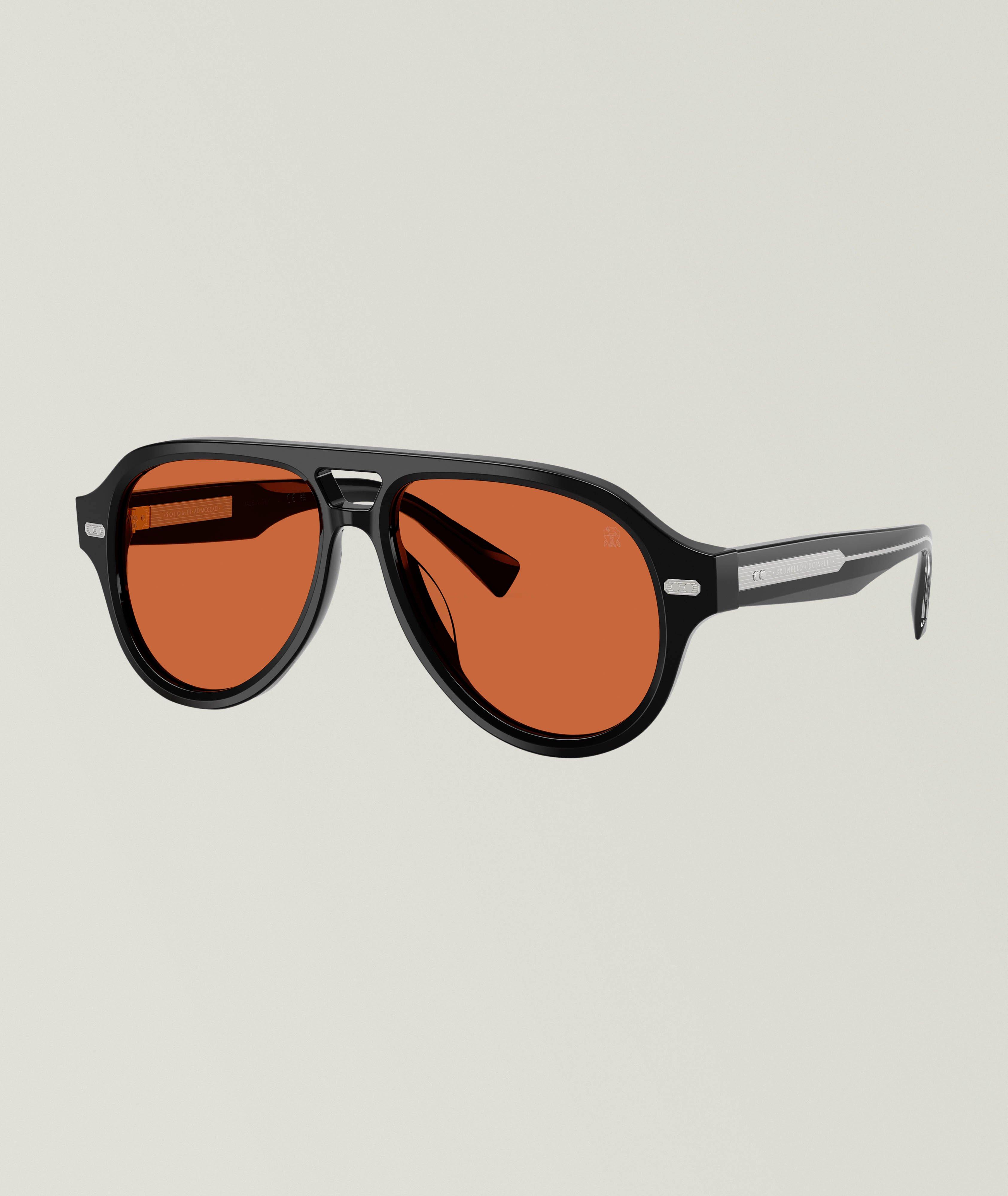 Brunello Cucinelli Paul Pilot Acetate Sunglasses 