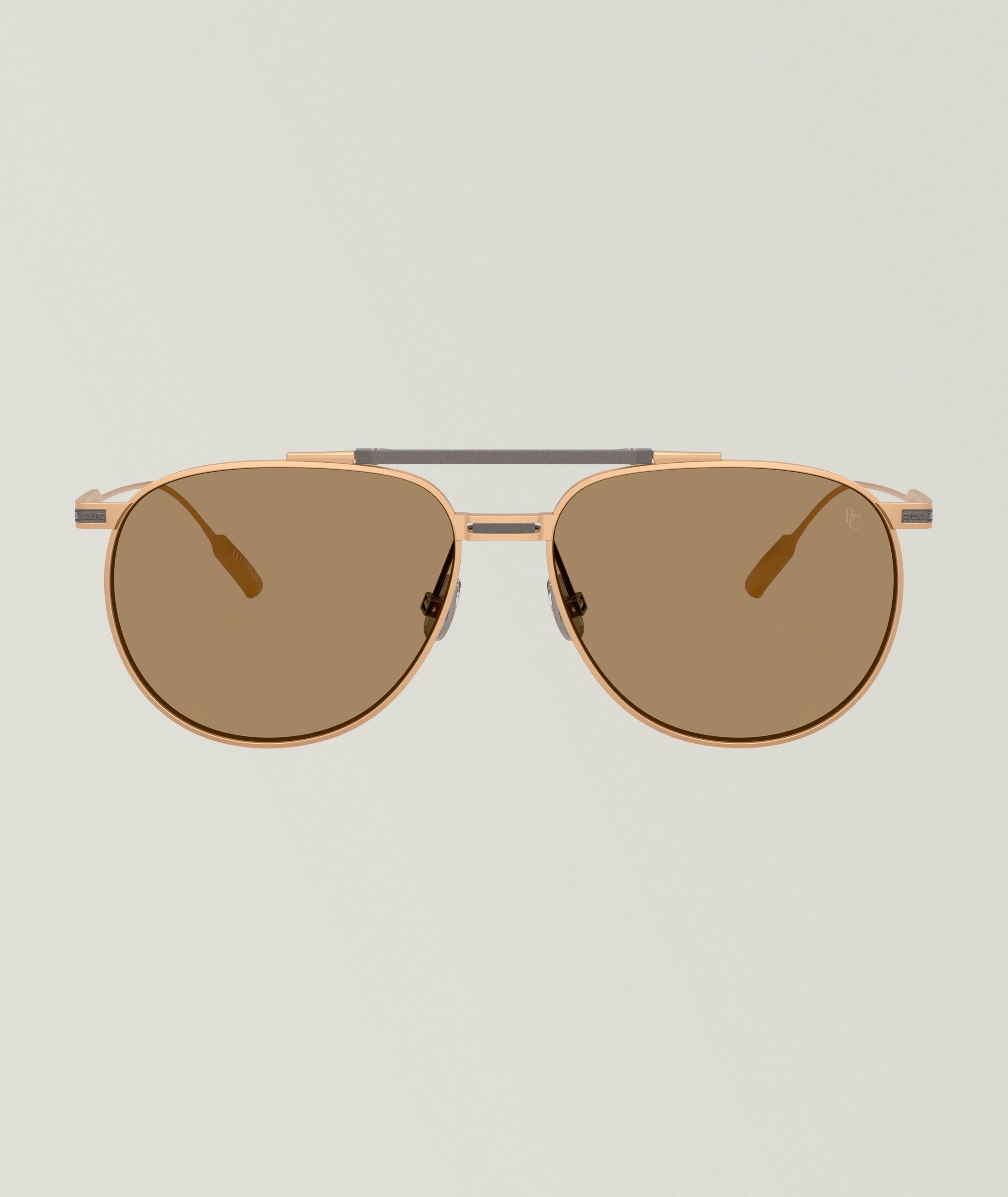 Intarsia Rays Aviator Titanium Sunglasses image 1