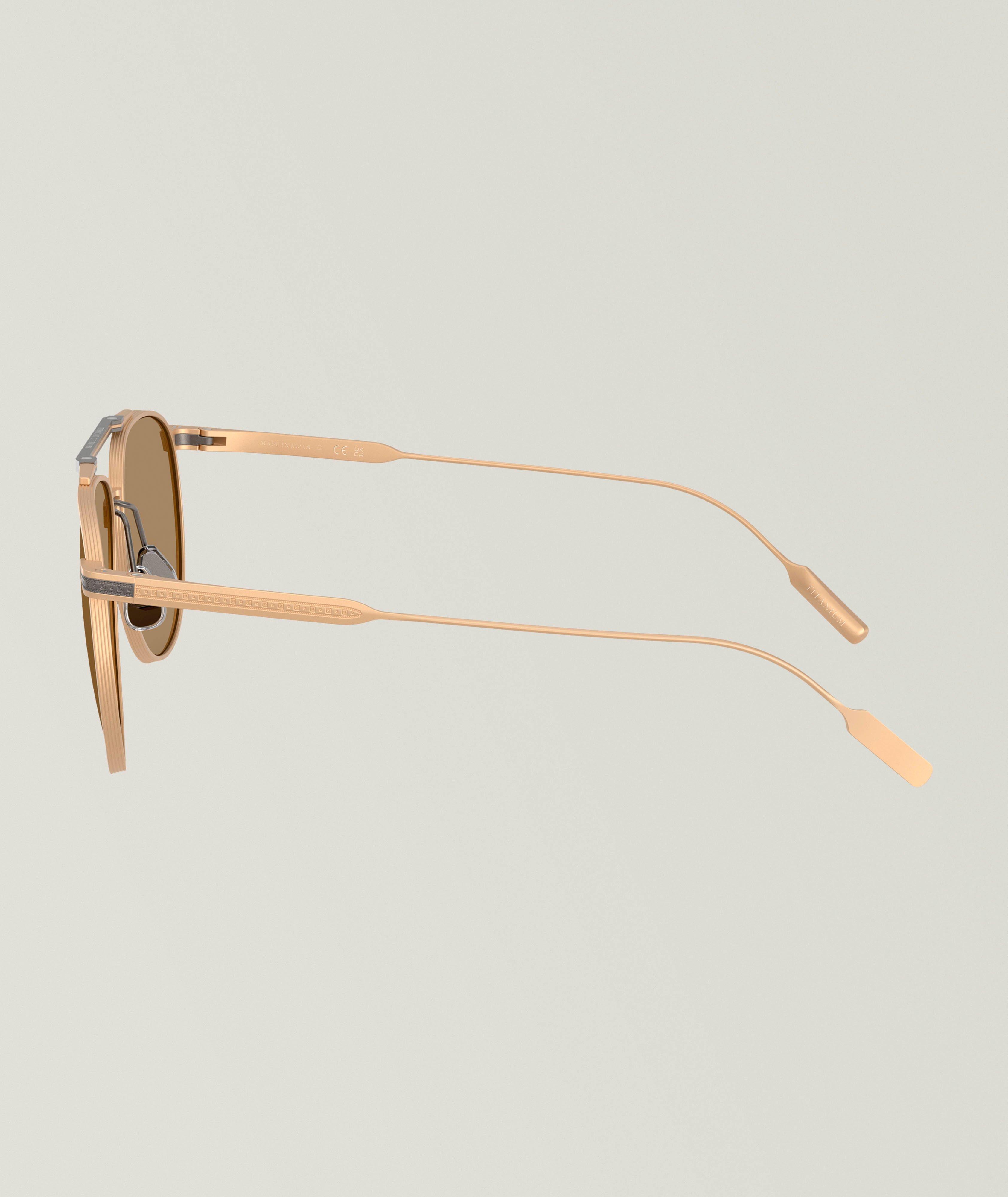 Intarsia Rays Aviator Titanium Sunglasses image 2