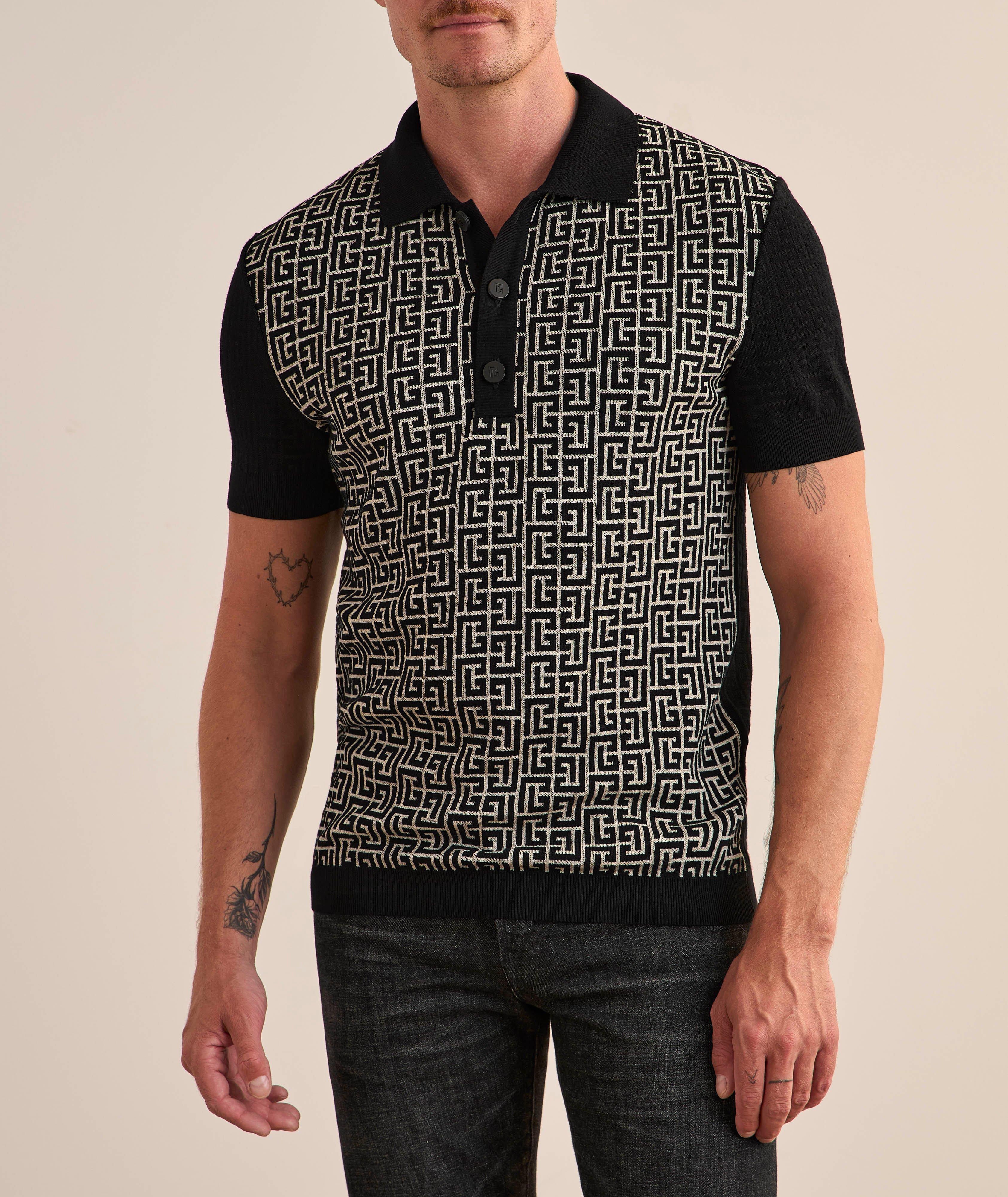 Monogram Cotton-Blend Knit Polo  image 2