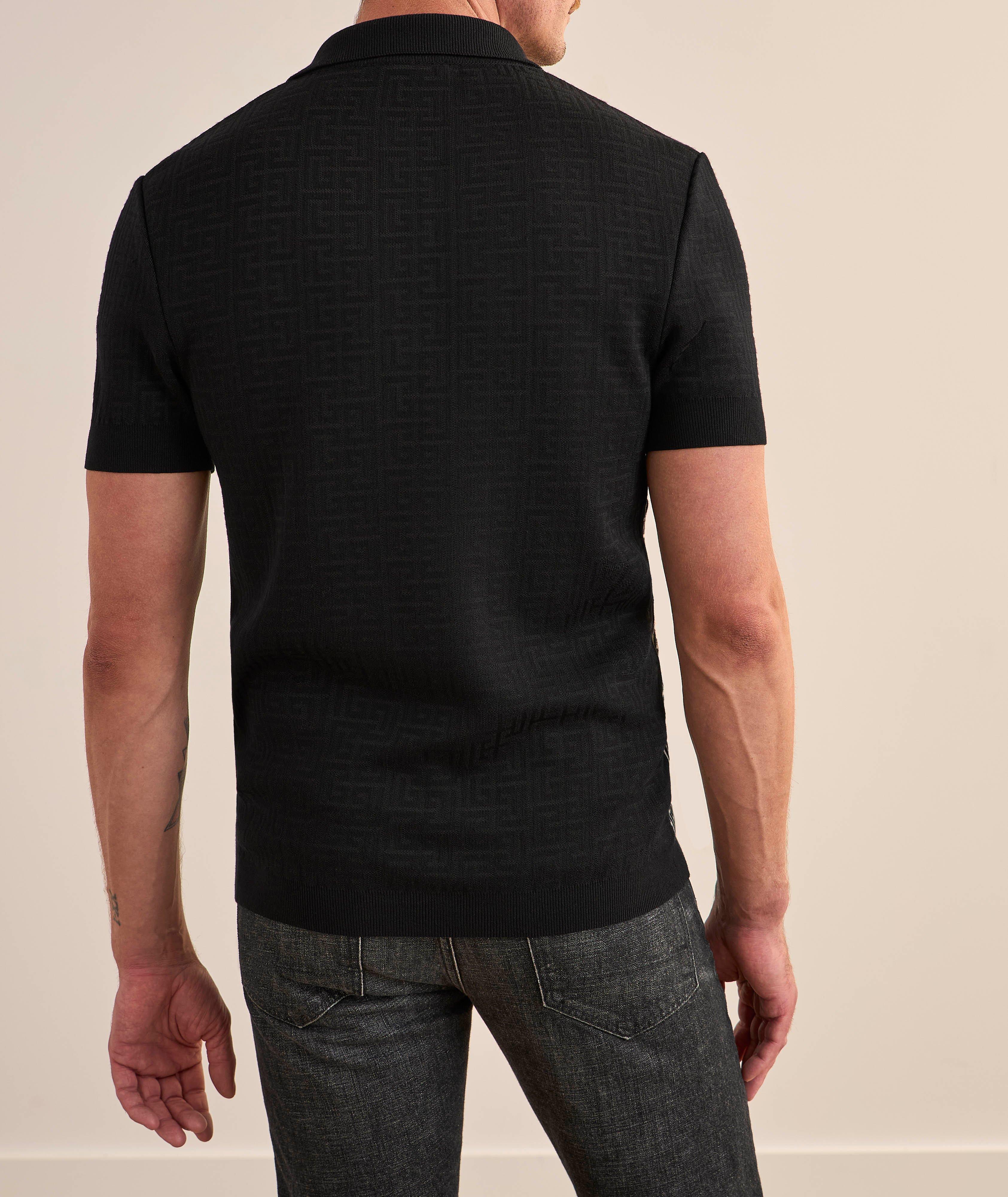 Monogram Cotton-Blend Knit Polo  image 3