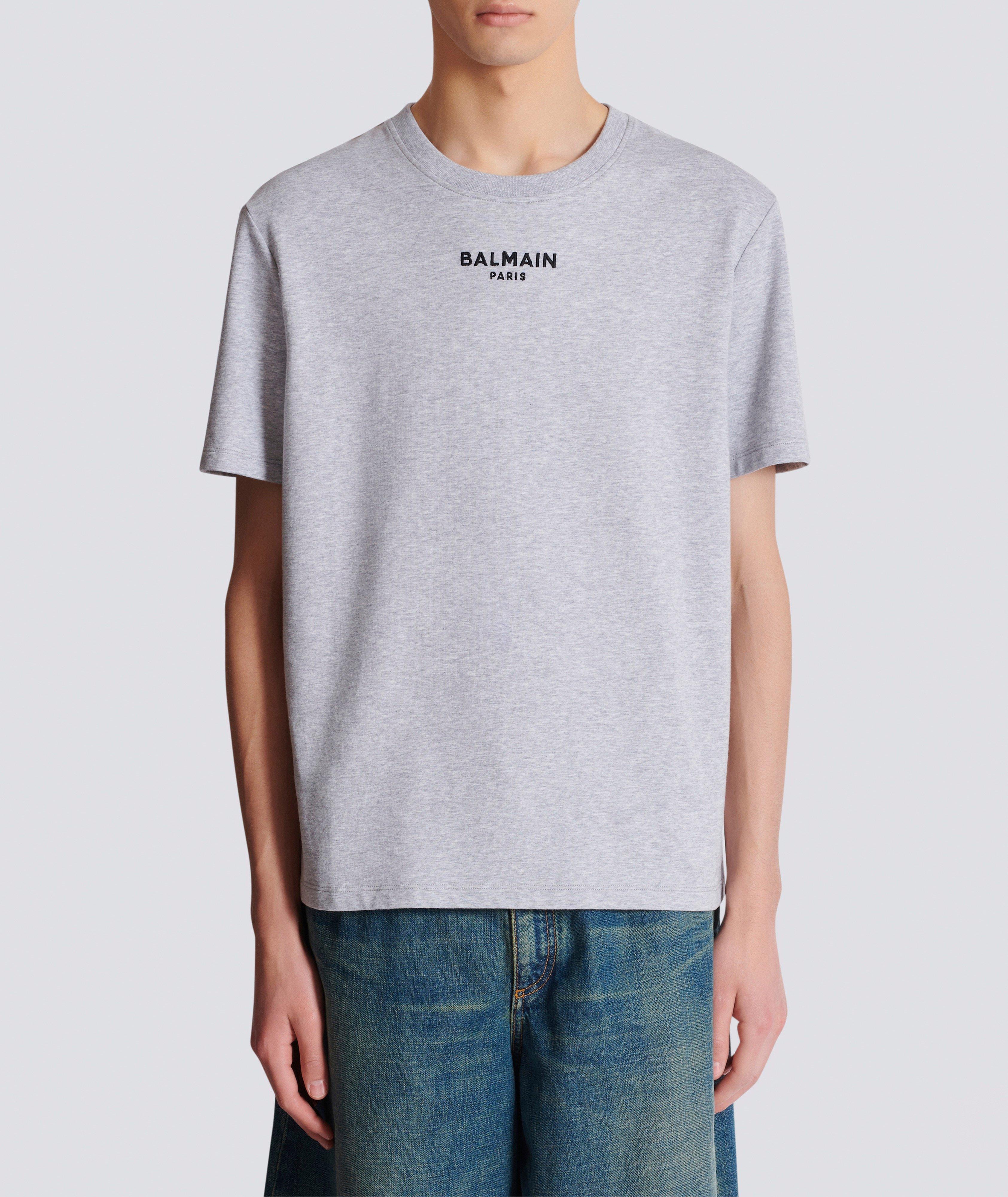 Embroidered Logo Stretch-Cotton Crewneck T-Shirt image 3