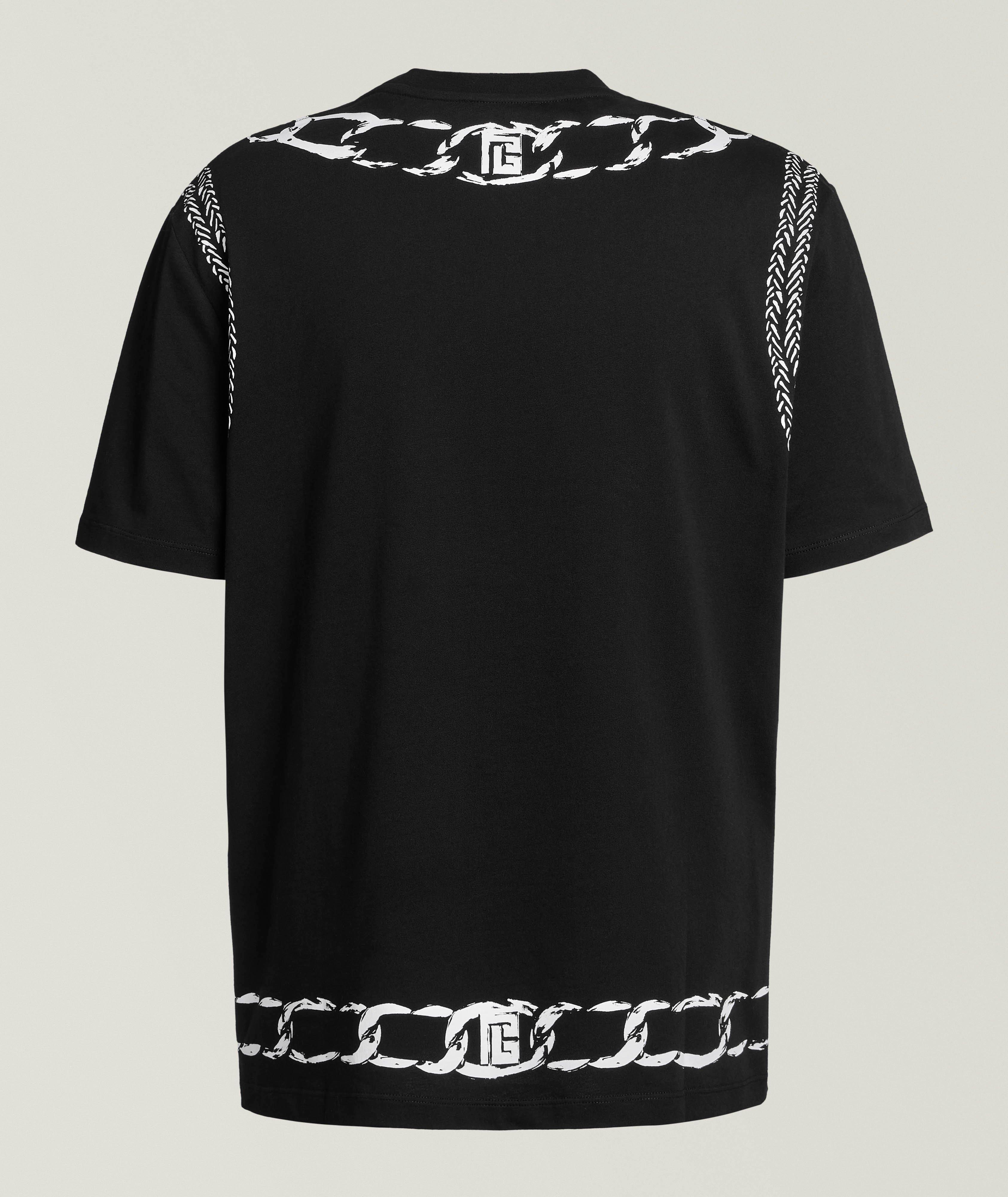 Chain-Print Stretch-Cotton T-Shirt  image 1