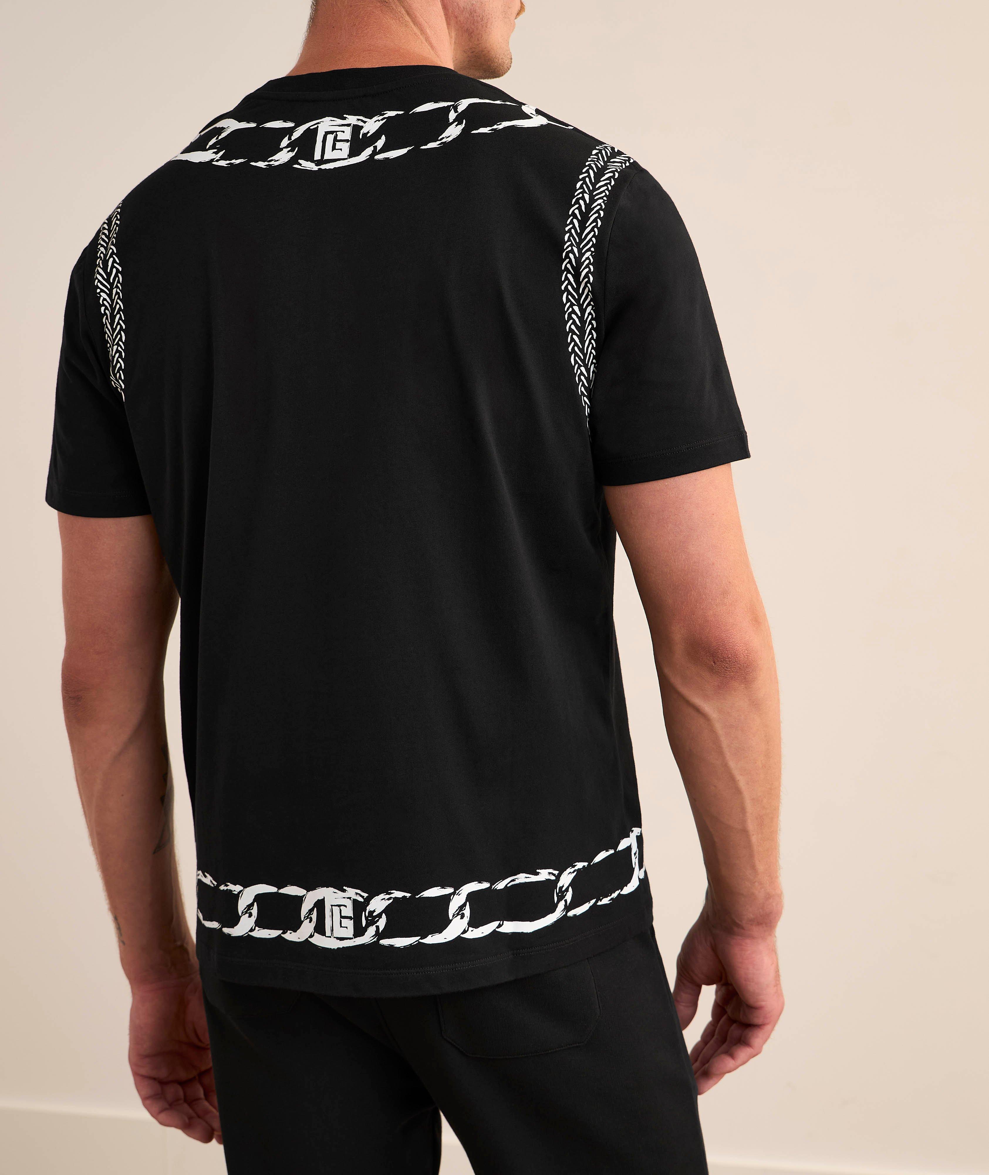Chain-Print Stretch-Cotton T-Shirt  image 3