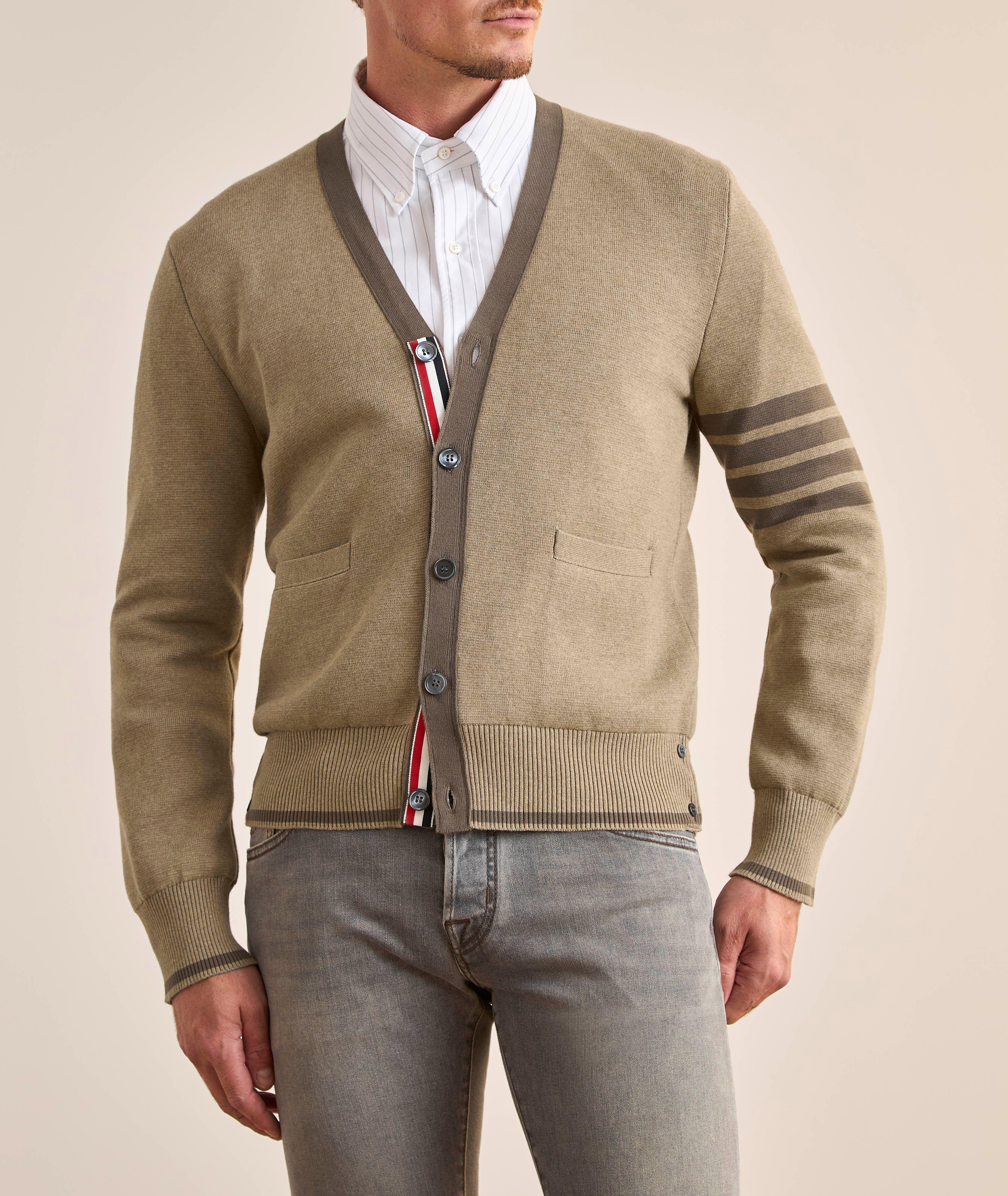 Cardigan en coton à quatre bandes image 1