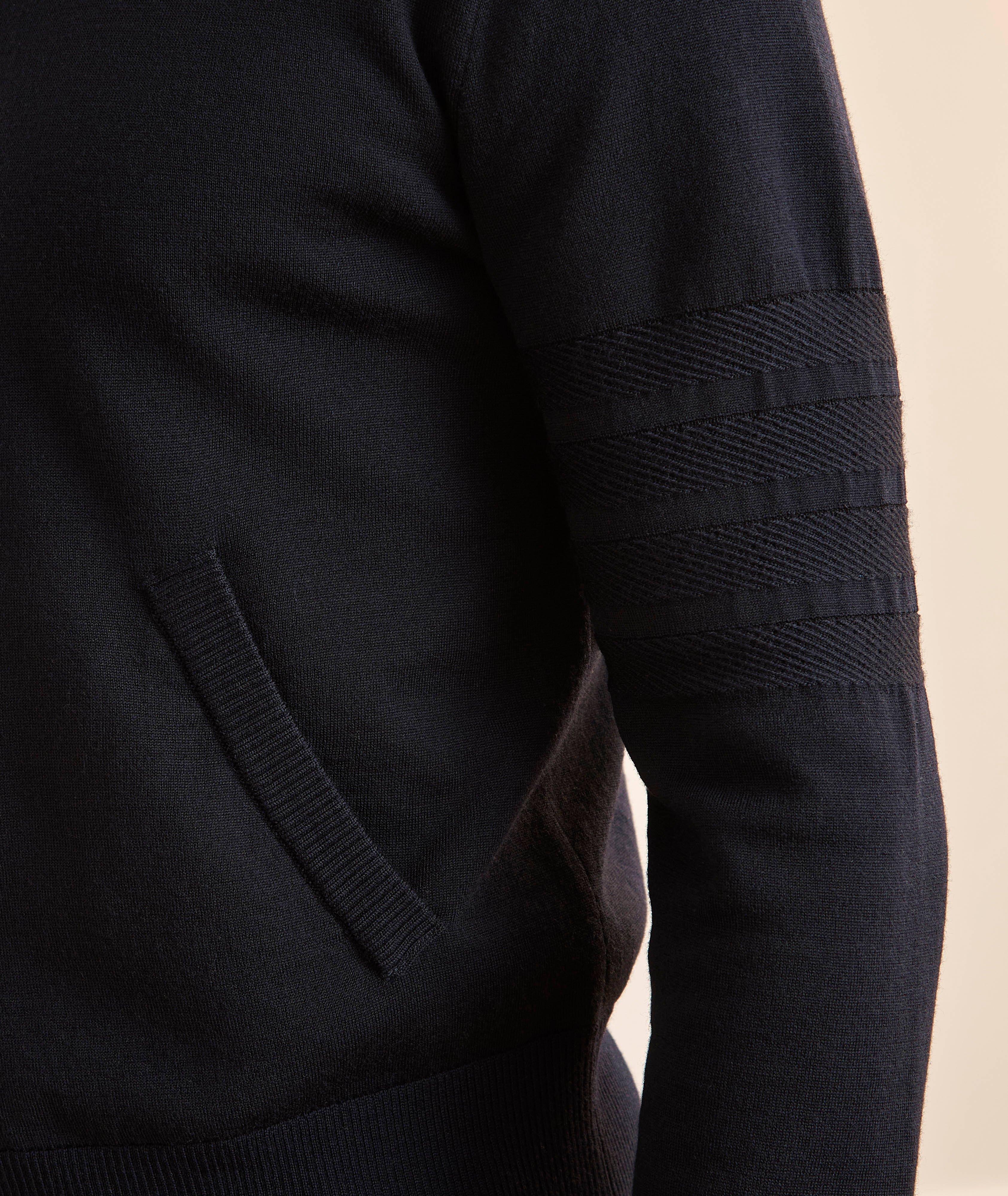 Cardigan en mélange de laine mérinos à quatre bandes et à glissière image 4