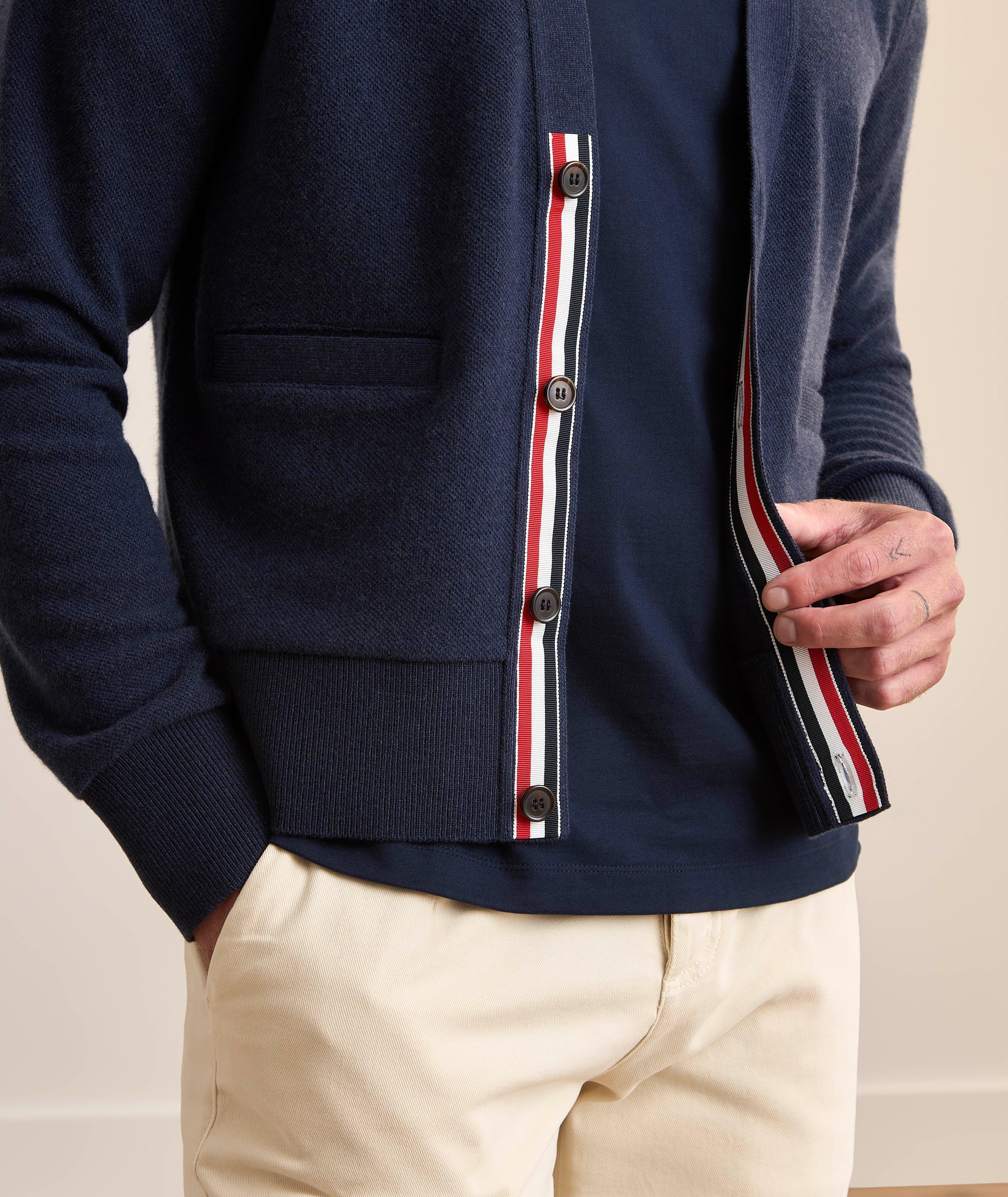 Cardigan en piqué de laine, de soie et de cachemire image 3