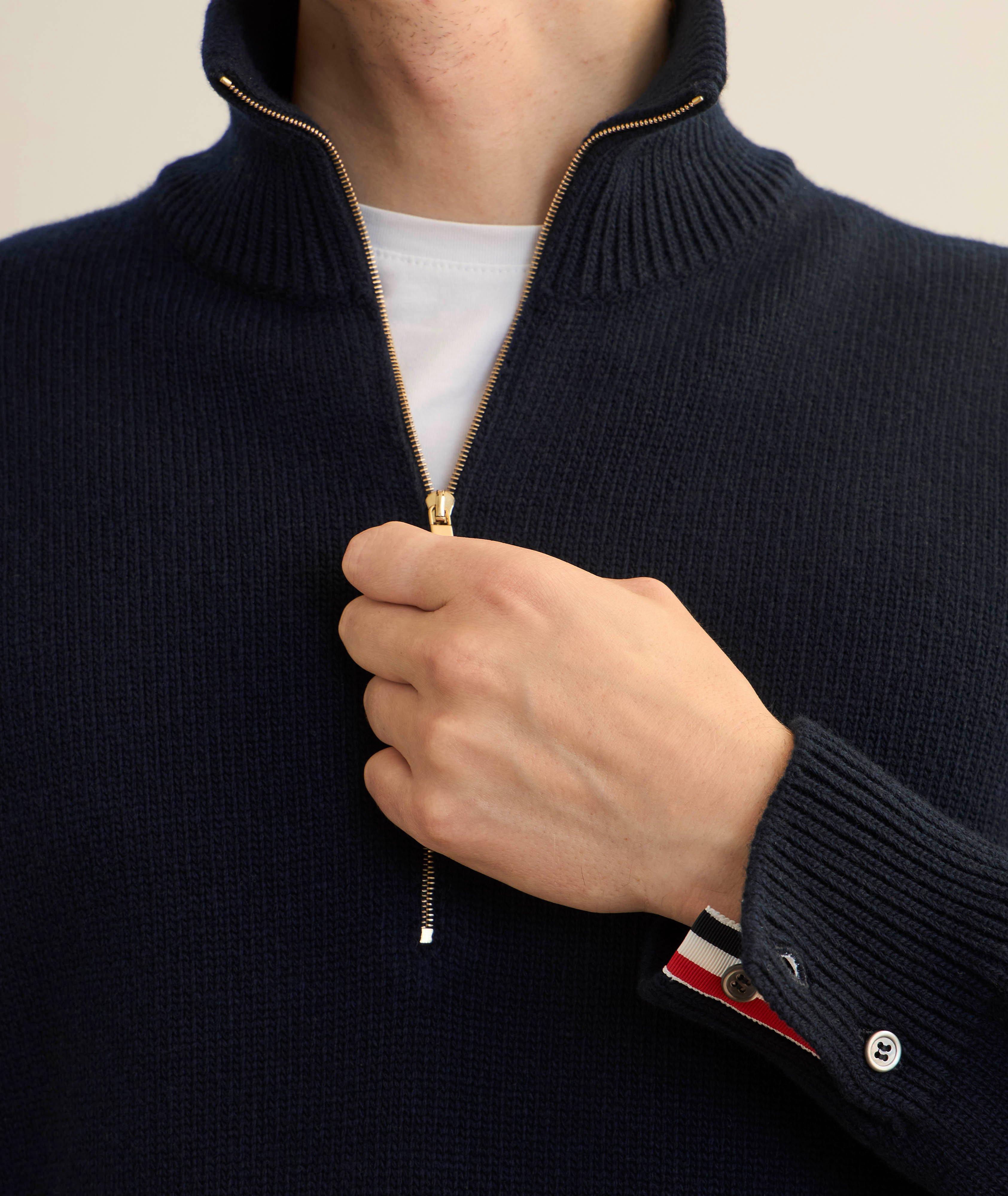 4-Bar Half-Zip Wool Sweater image 3