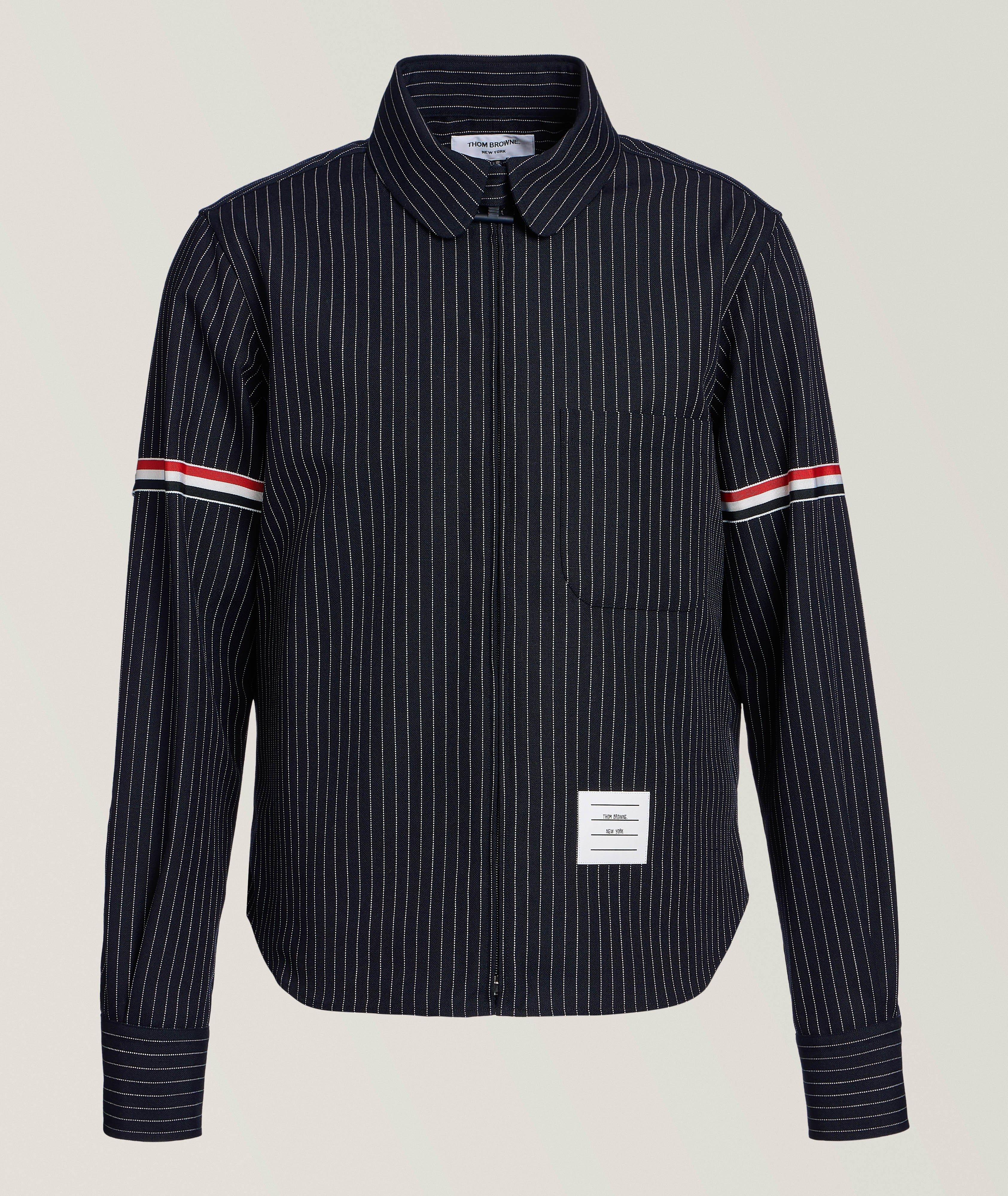 Pinstripe Wool-Blend Overshirt  image 0