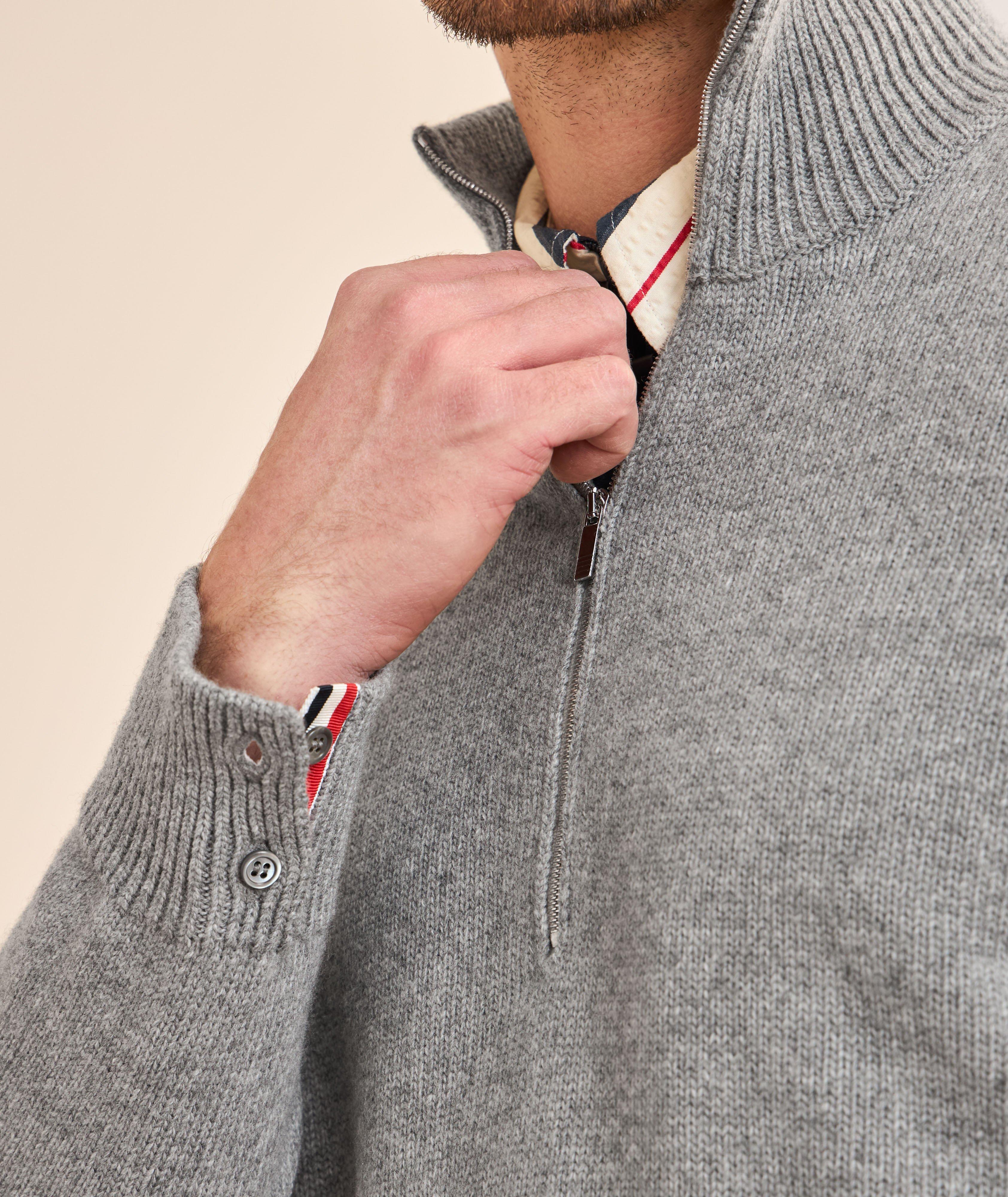 4-Bar Half-Zip Merino Wool Sweater image 3