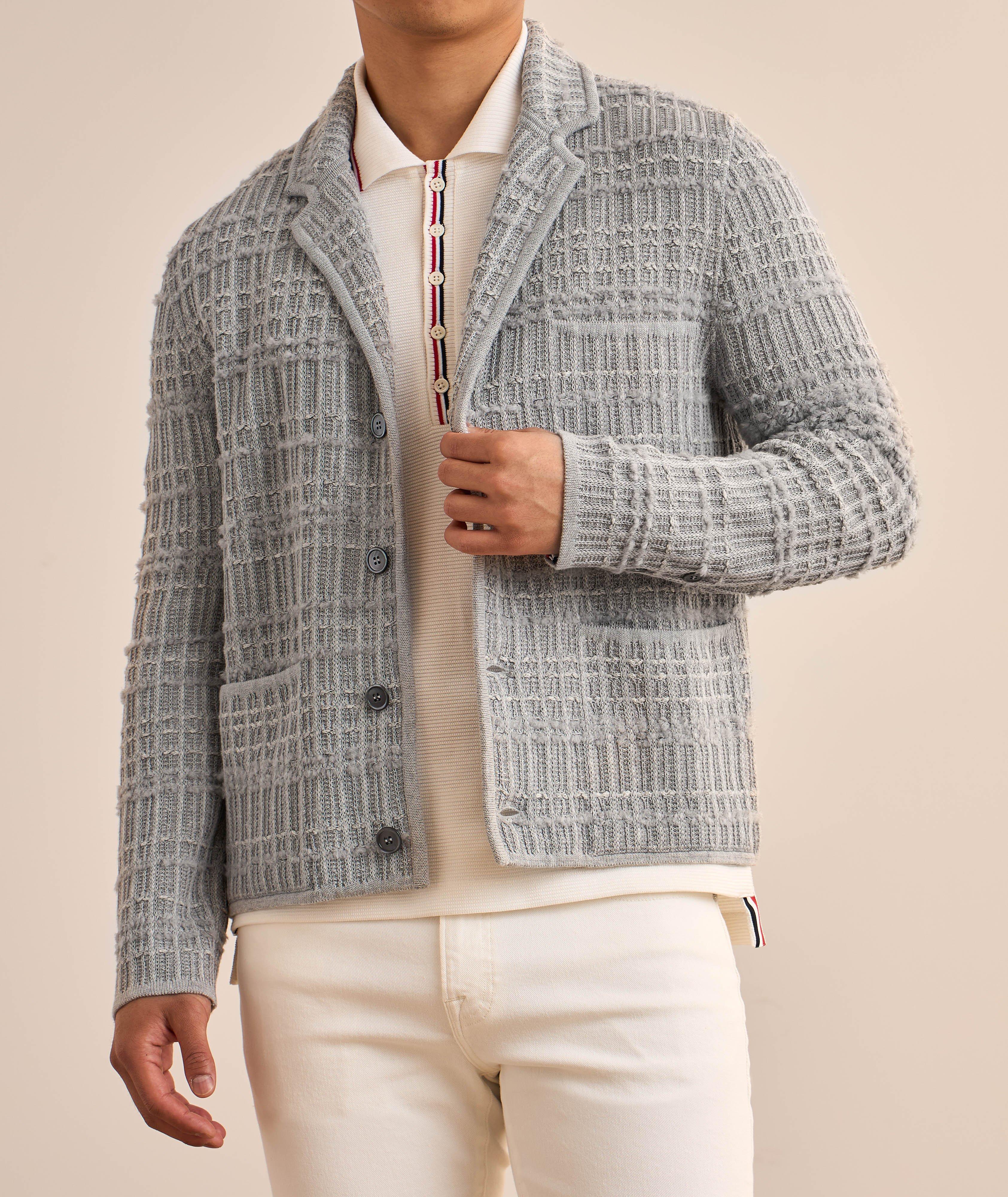 Seersucker Knit Tweed Jacquard Cardigan  image 1