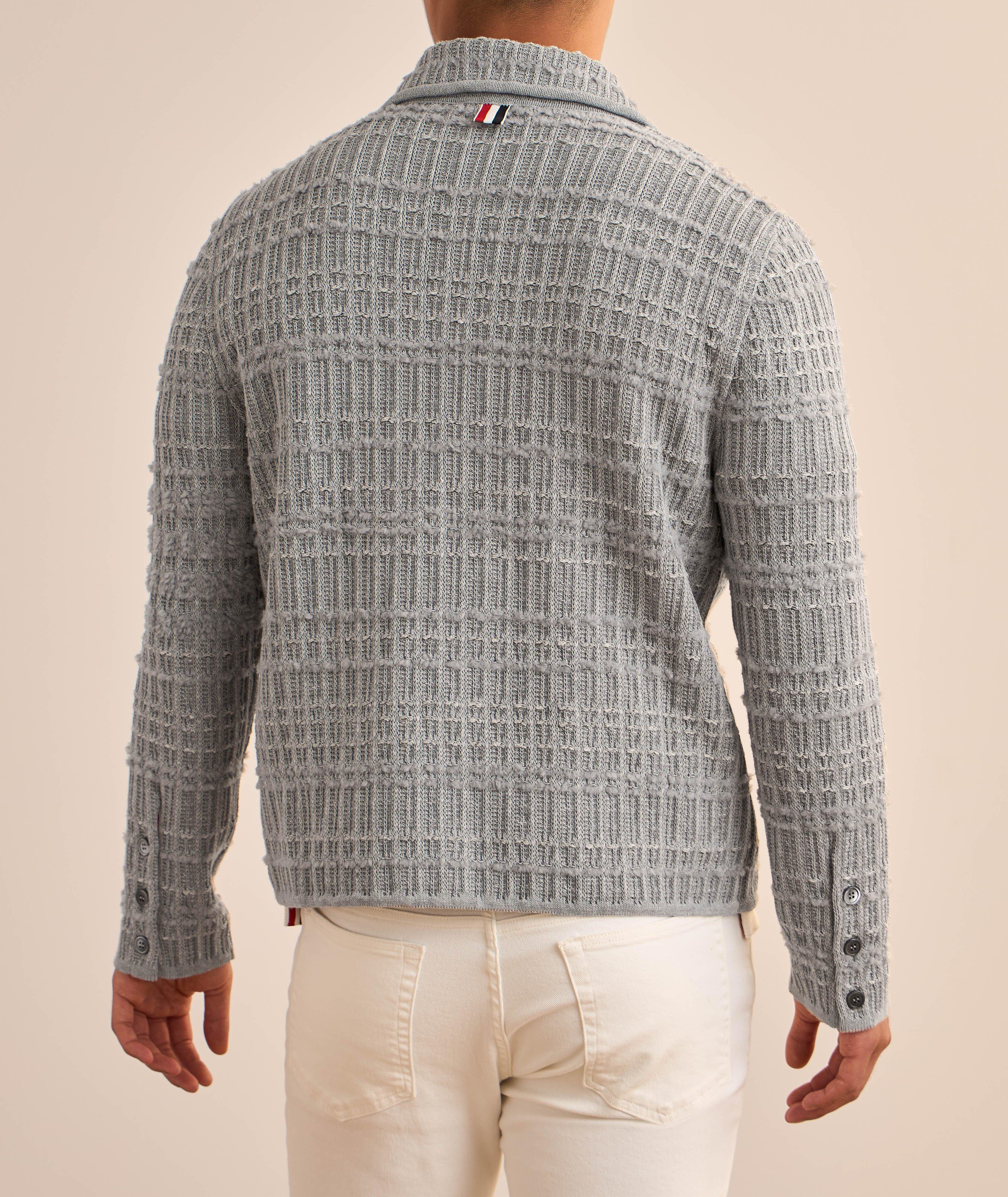 Seersucker Knit Tweed Jacquard Cardigan  image 2