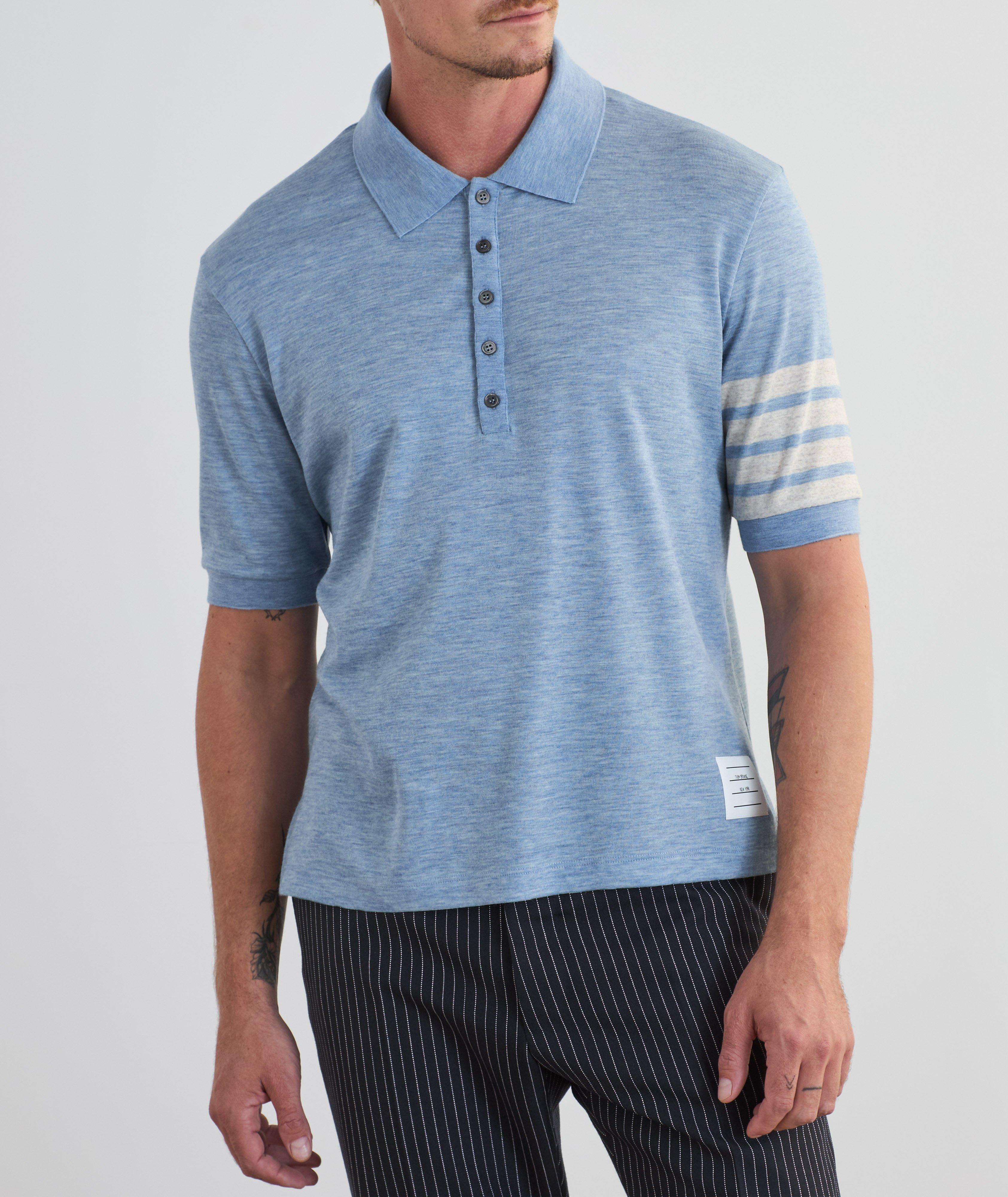 Polo en jersey de laine 4-Bar image 1
