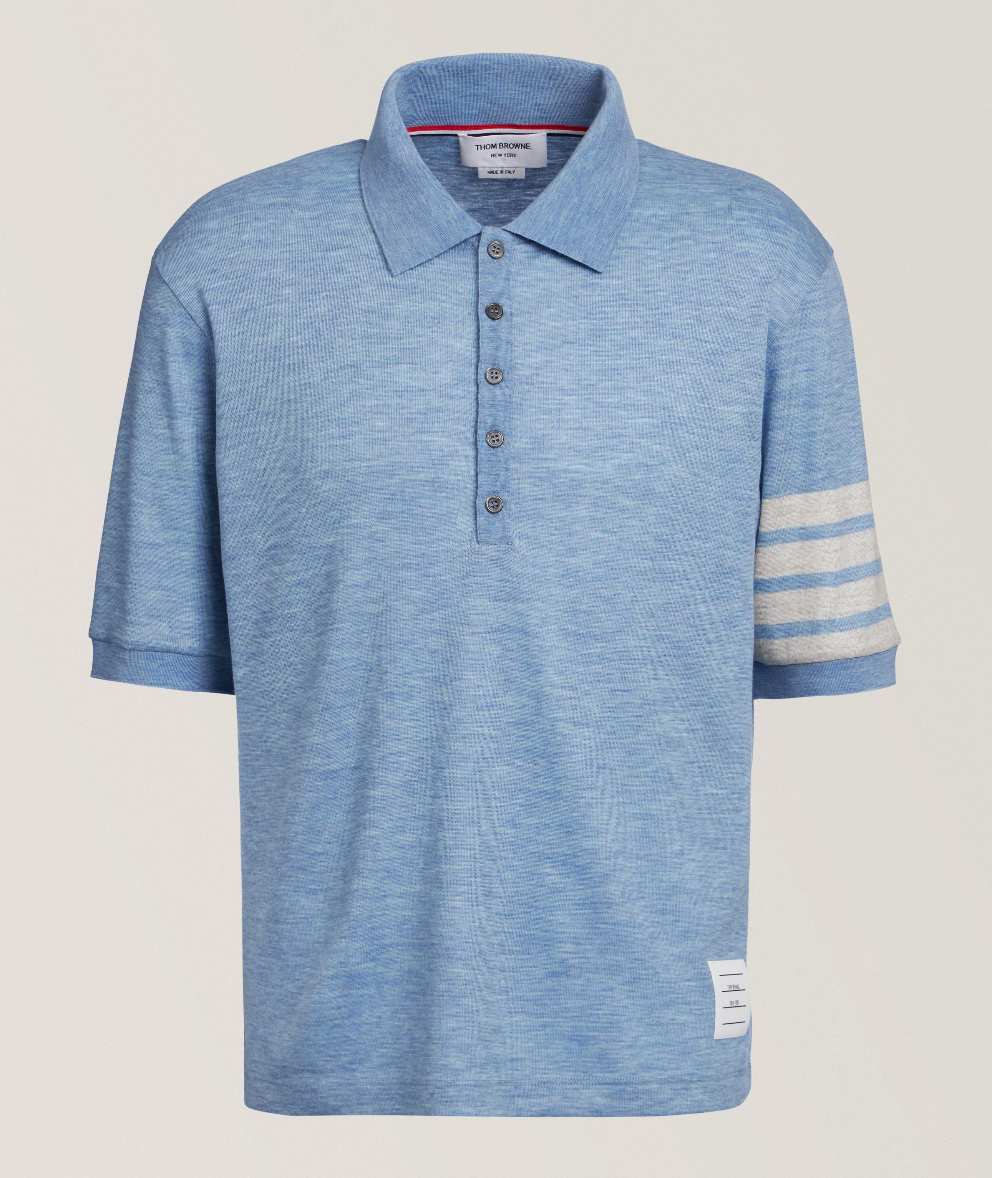 Polo en jersey de laine 4-Bar image 0