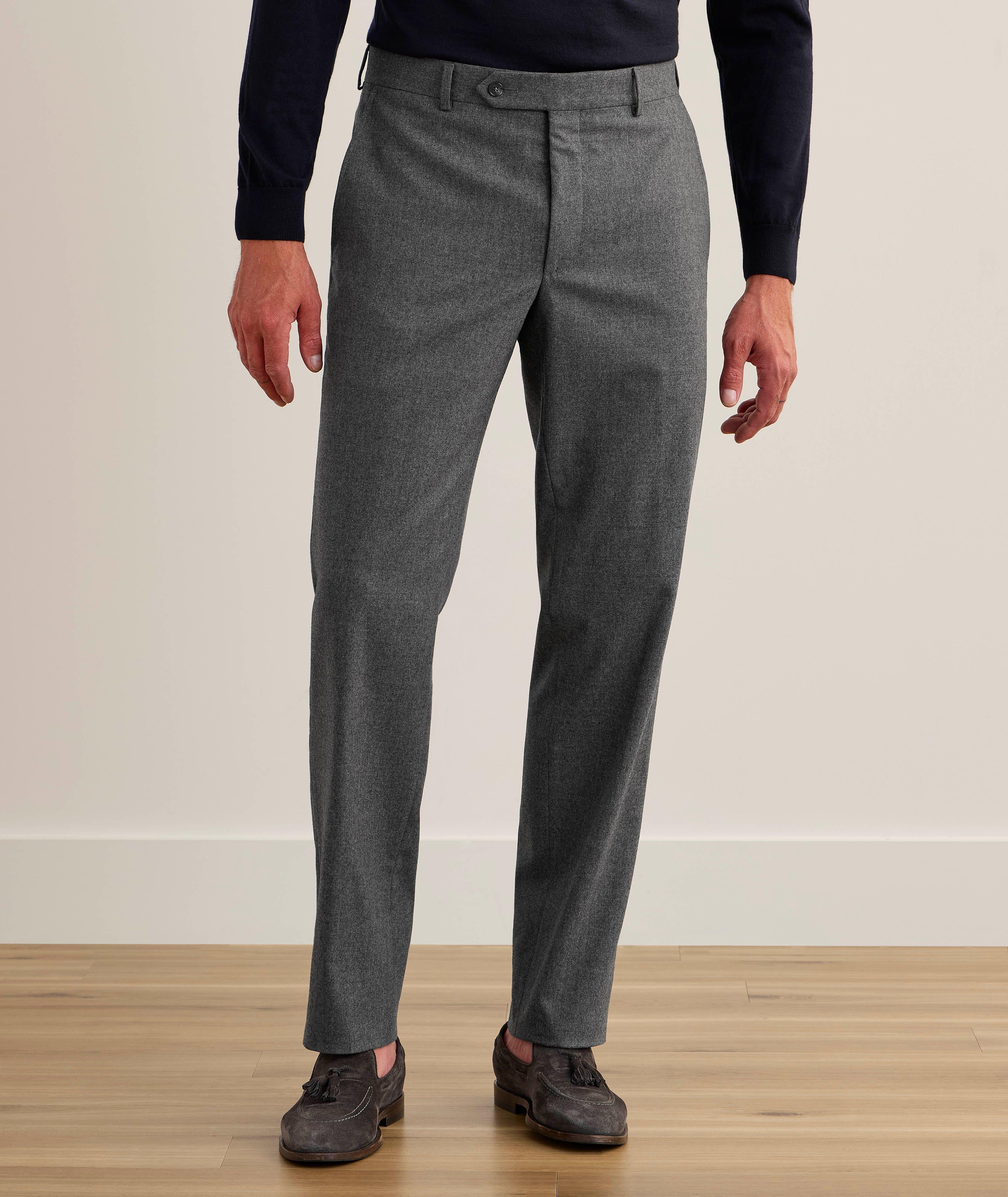 Pantalon habillé en flanelle de laine extensible image 1