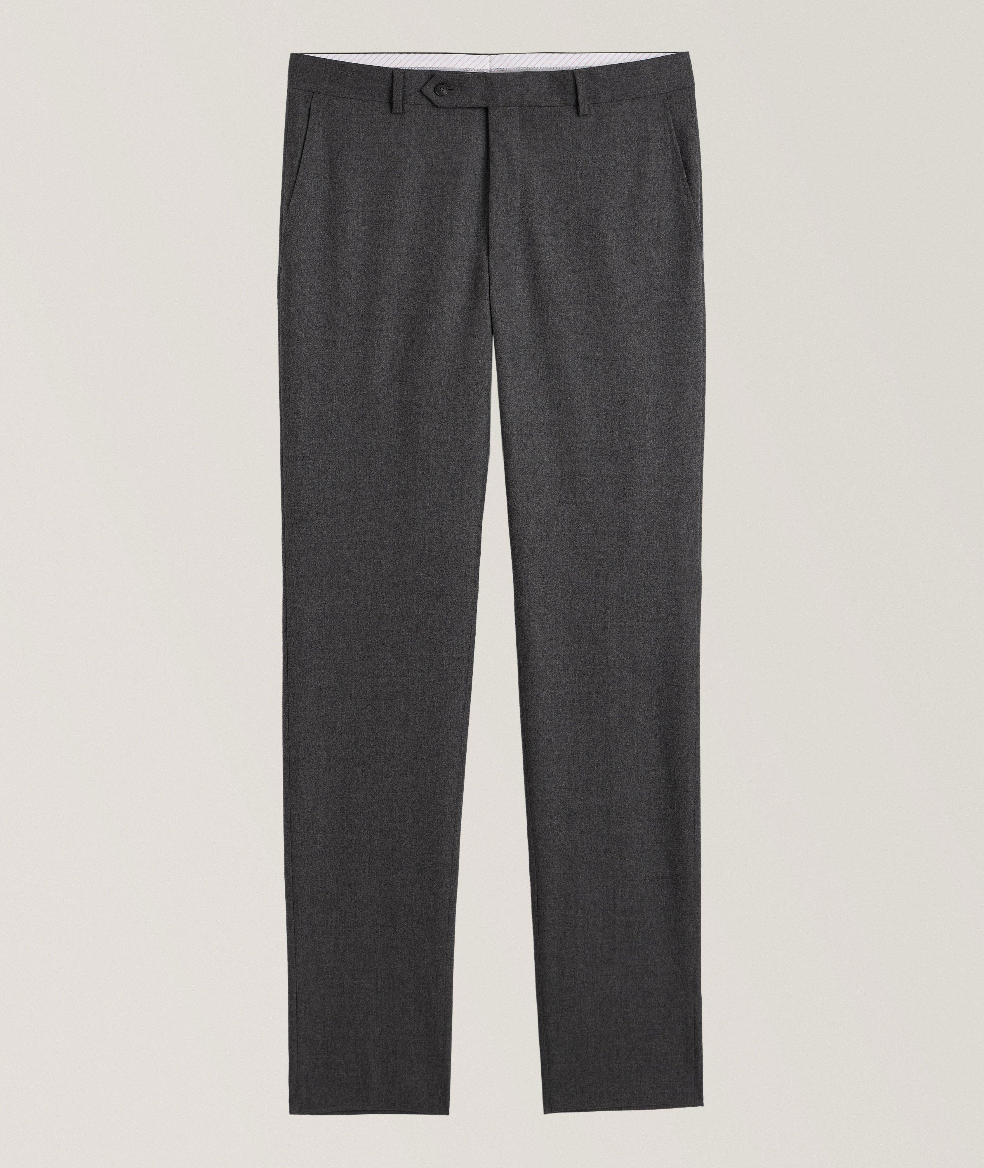 Pantalon habillé en flanelle de laine extensible image 0