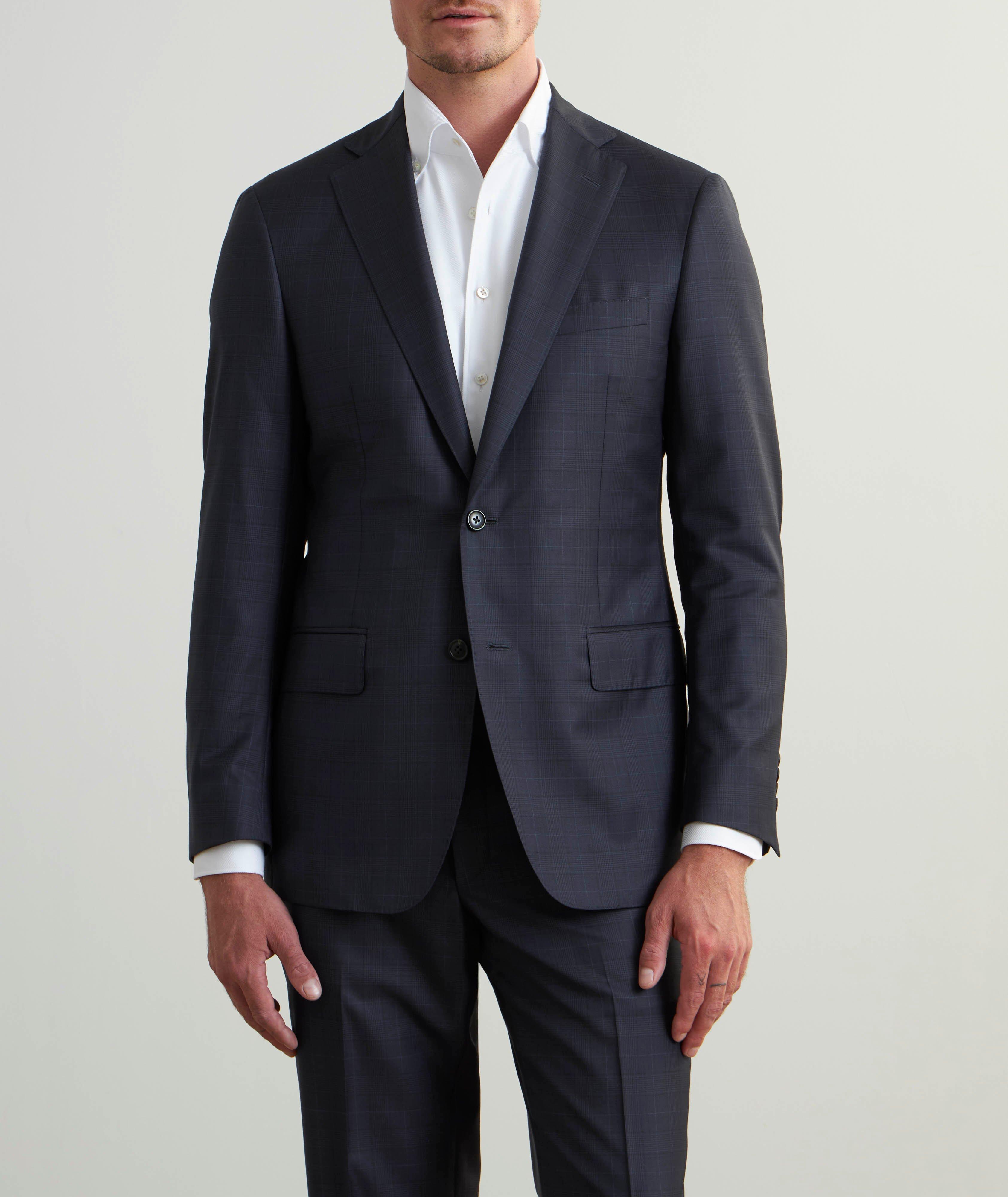 Cosmo Tonal Plaid Wool Suit  image 1