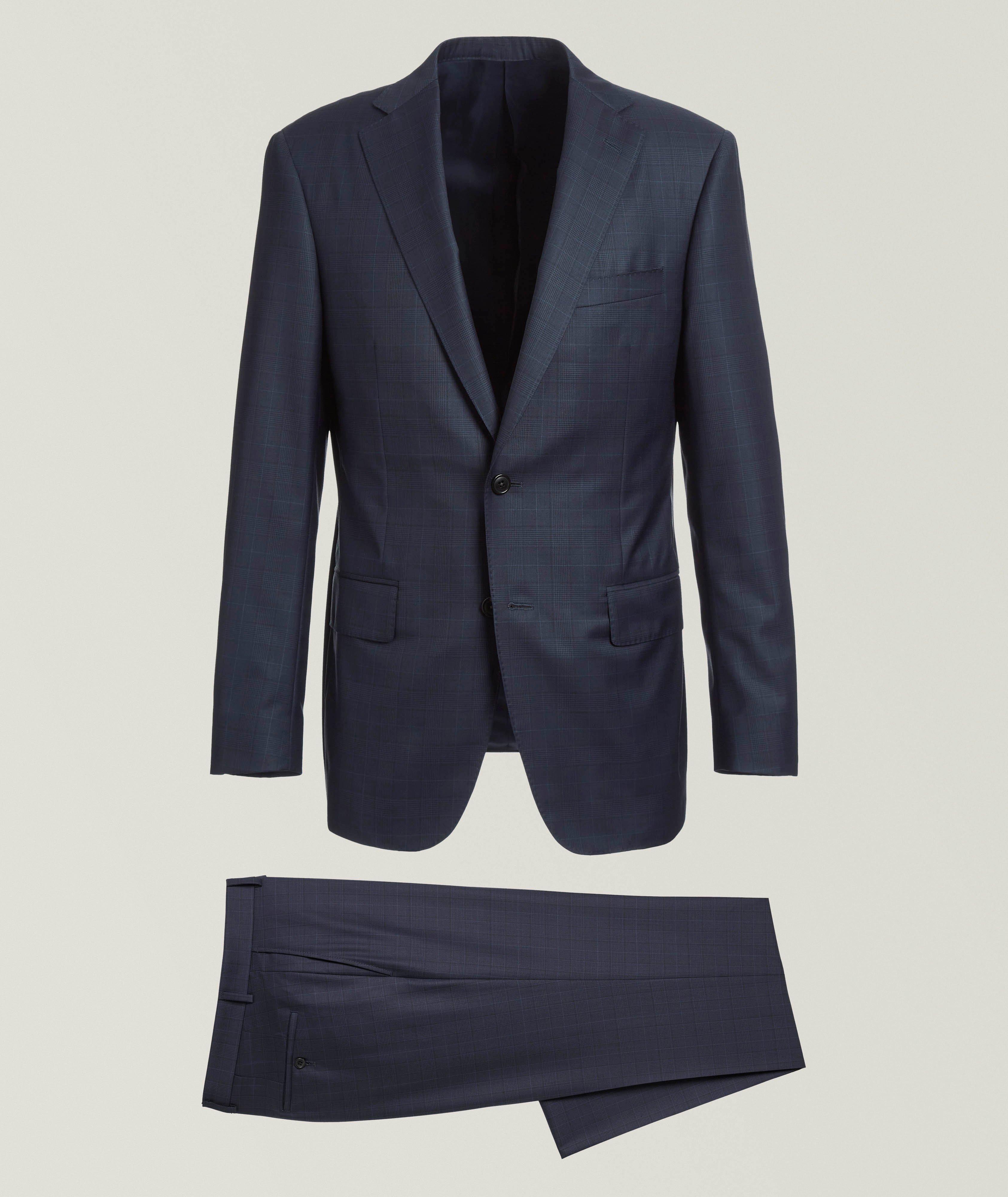 Cosmo Tonal Plaid Wool Suit  image 0