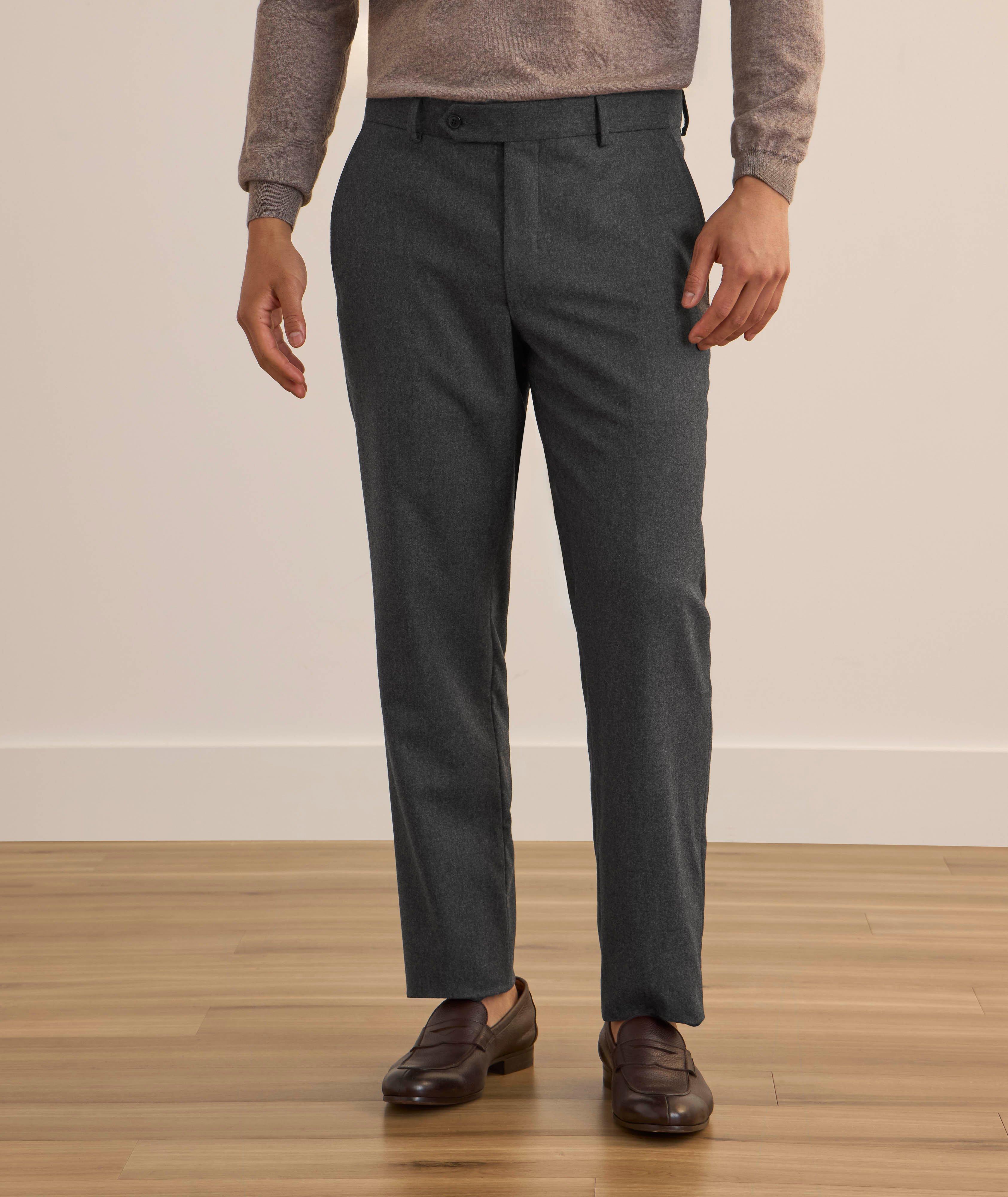 Pantalon habillé V-62 en flanelle de laine extensible image 1