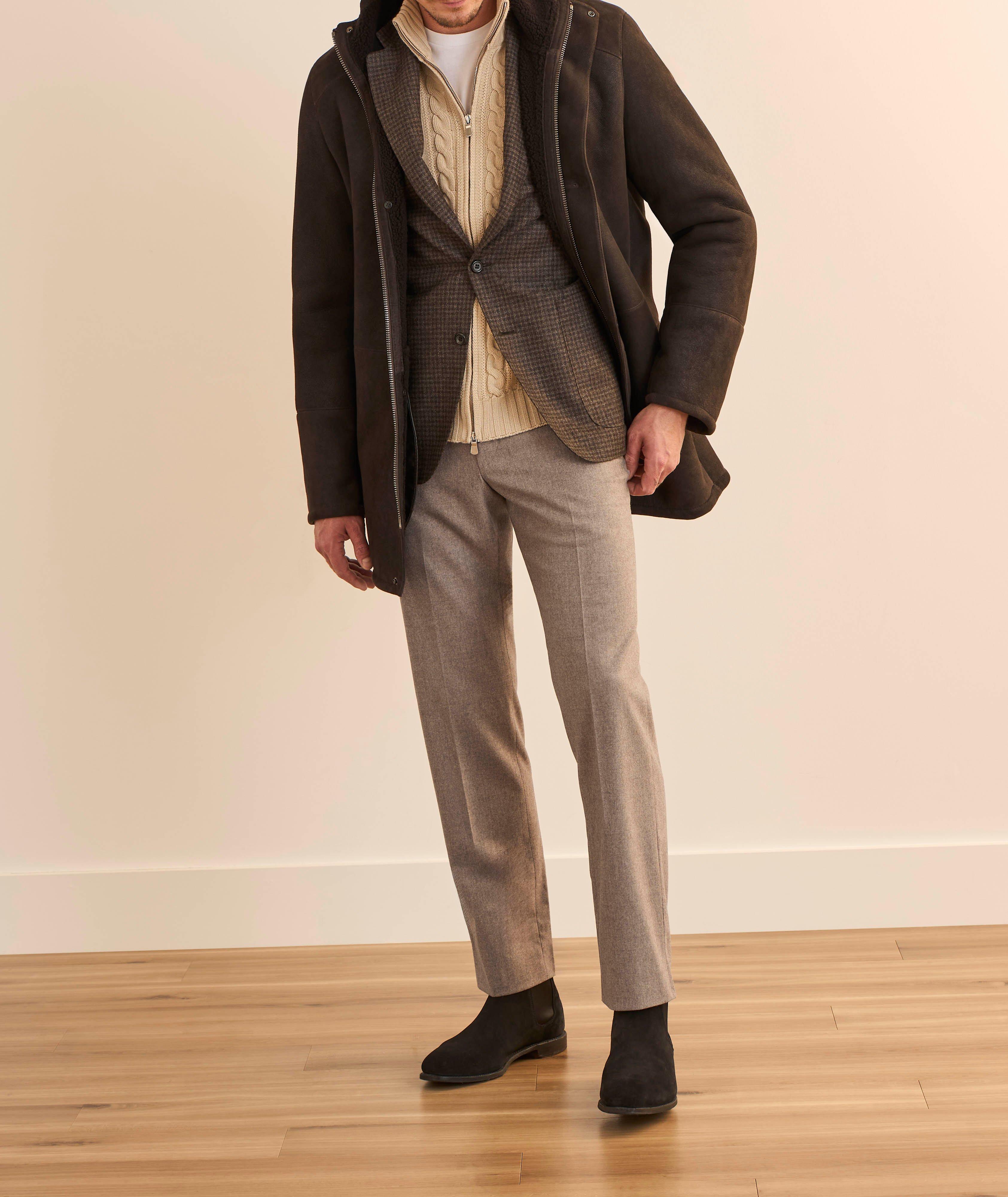 Brushed Stretch-Wool Flannel Dress Pants image 4
