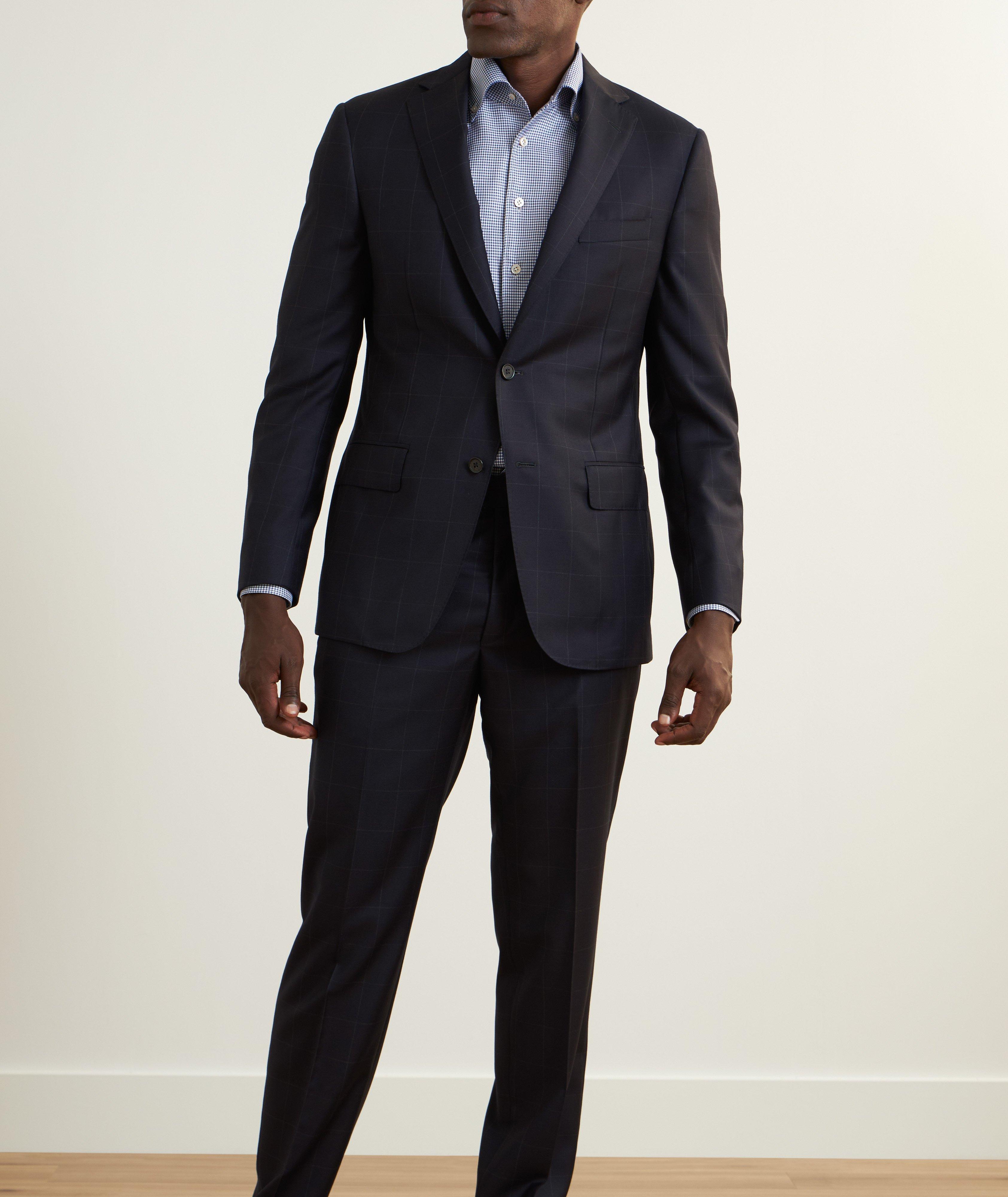 Cosmo Windowpane Check Wool Suit image 1