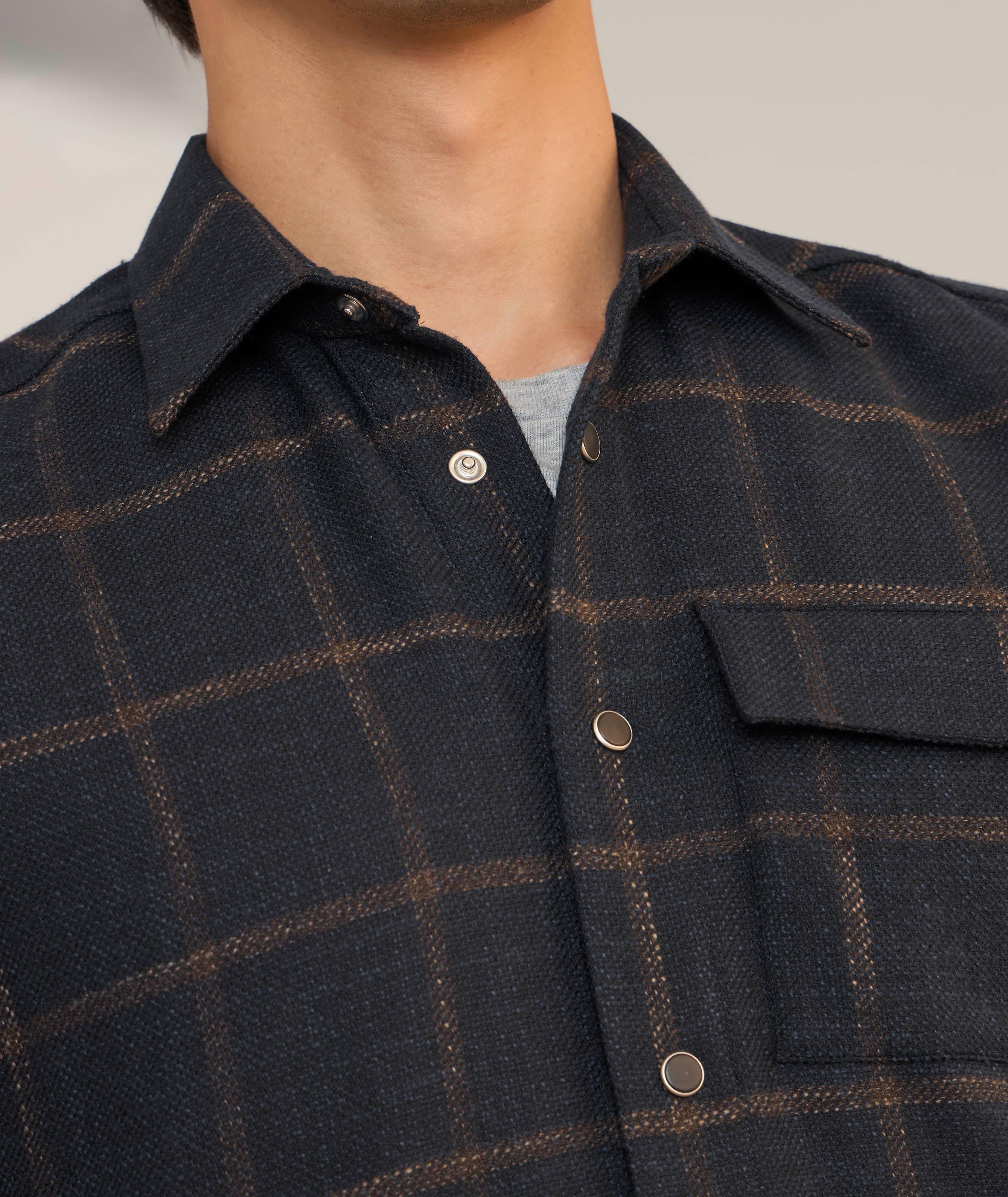 Windowpane Wool-Blend Overshirt image 3