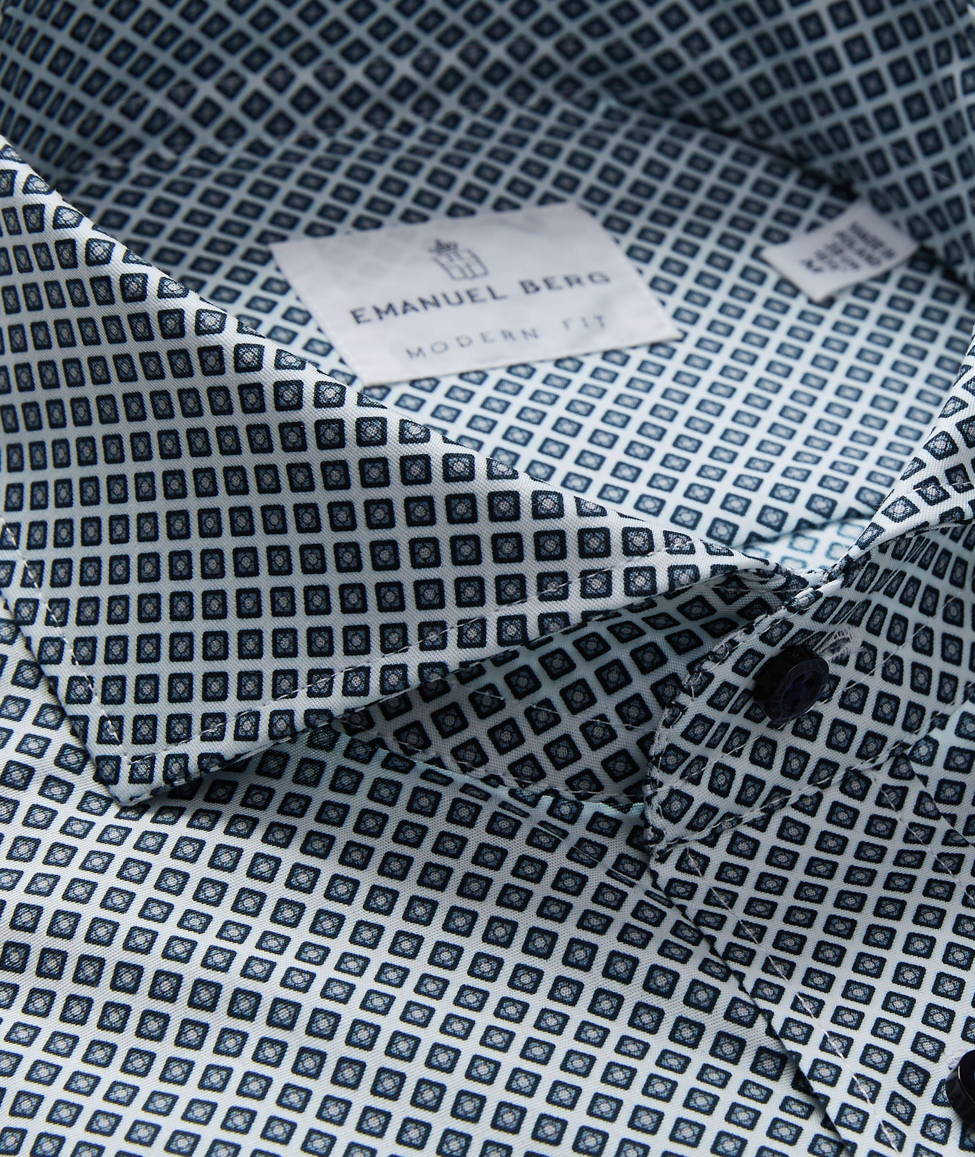 Chemise habillée en popeline extensible à motif géométrique image 1