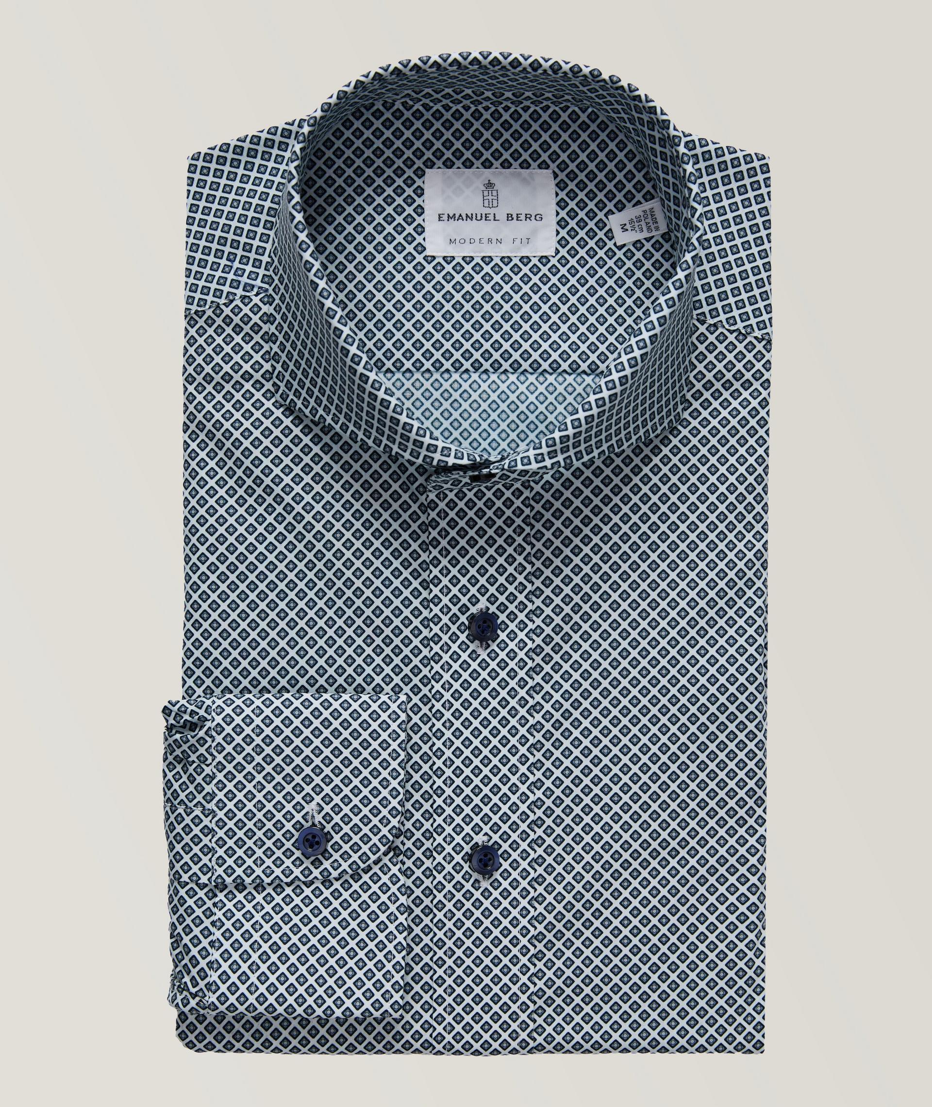 Geometric Stretch Poplin Dress Shirt image 0