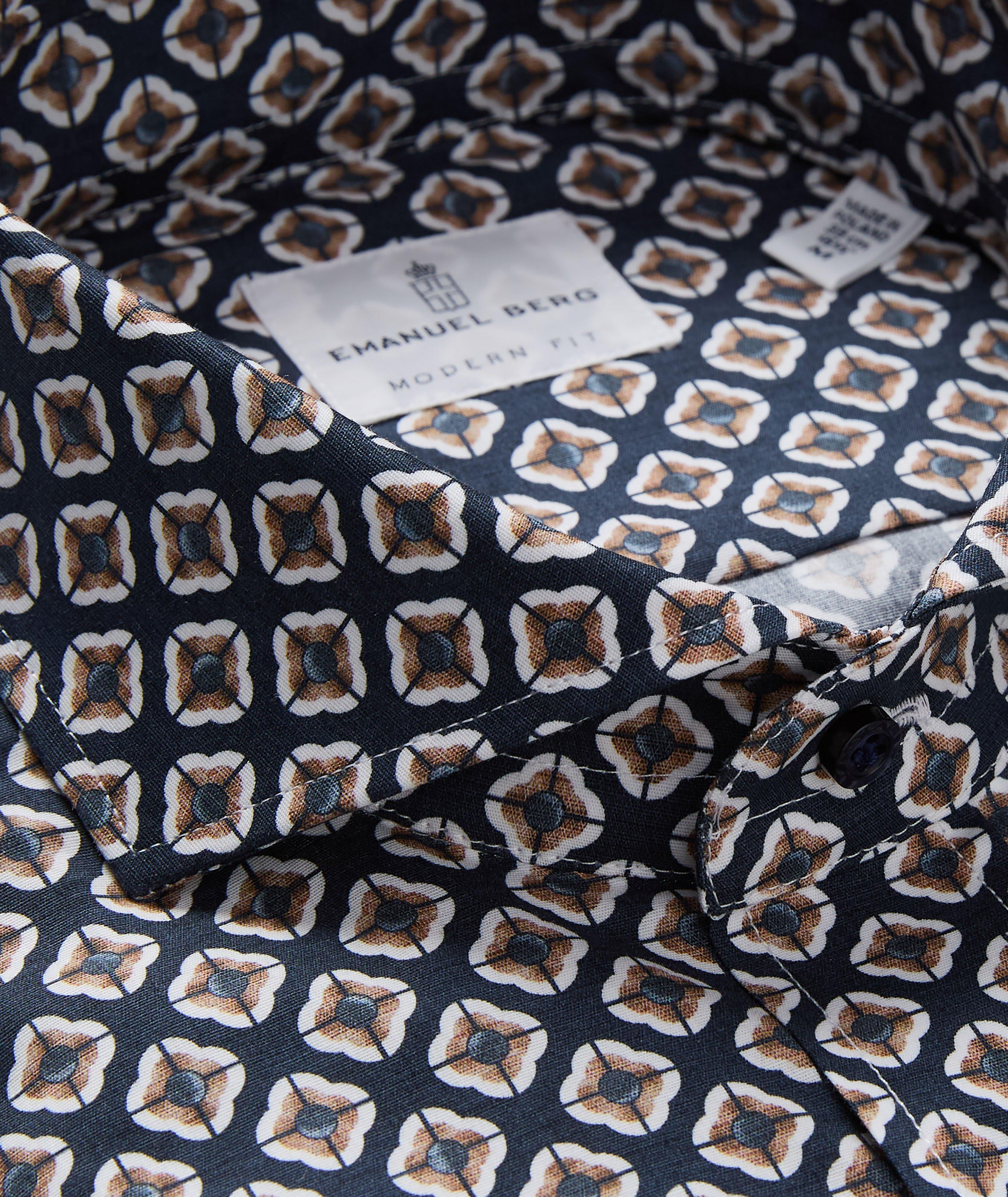 Geometric Stretch Poplin Dress Shirt image 1