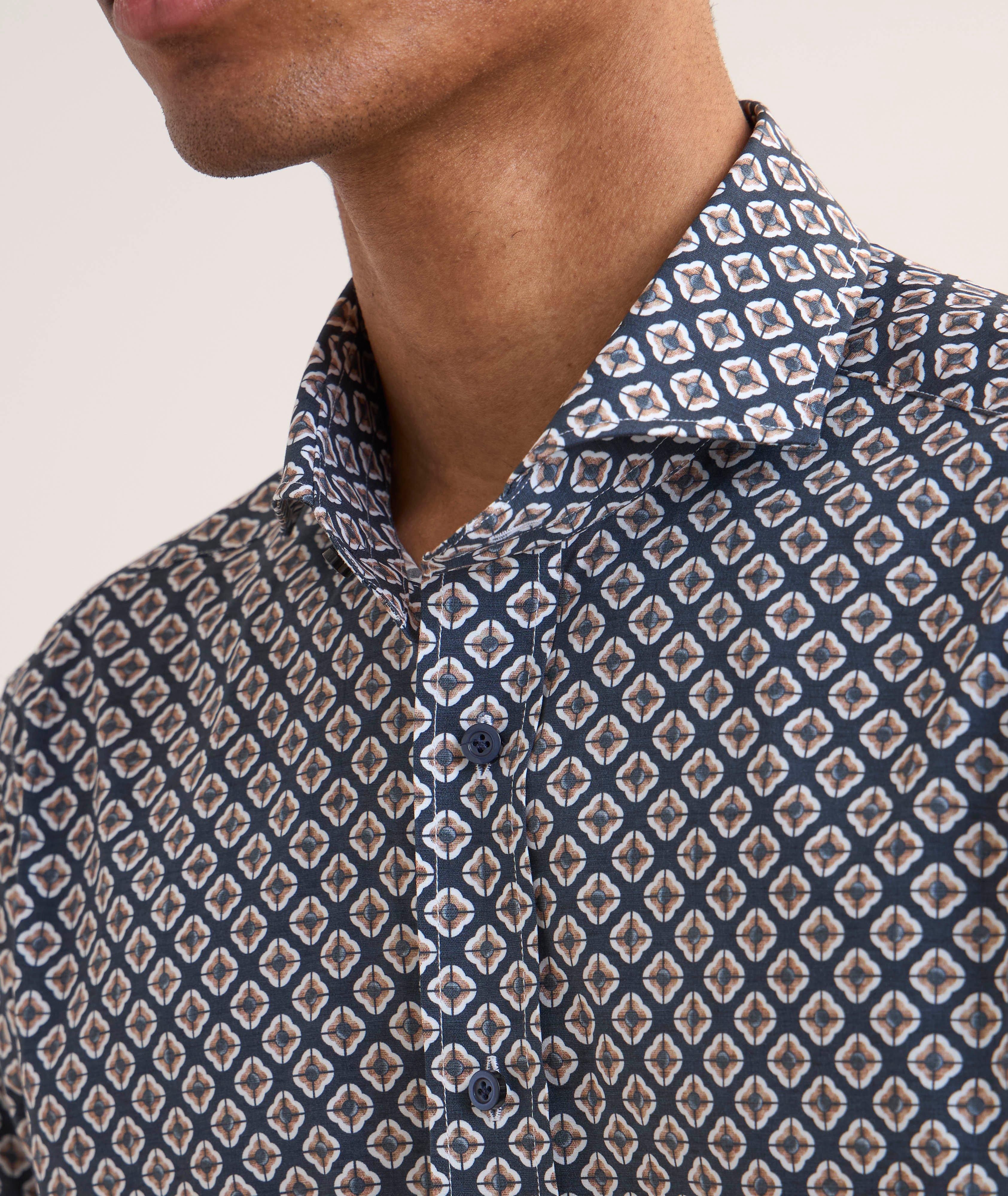 Geometric Stretch Poplin Dress Shirt image 4