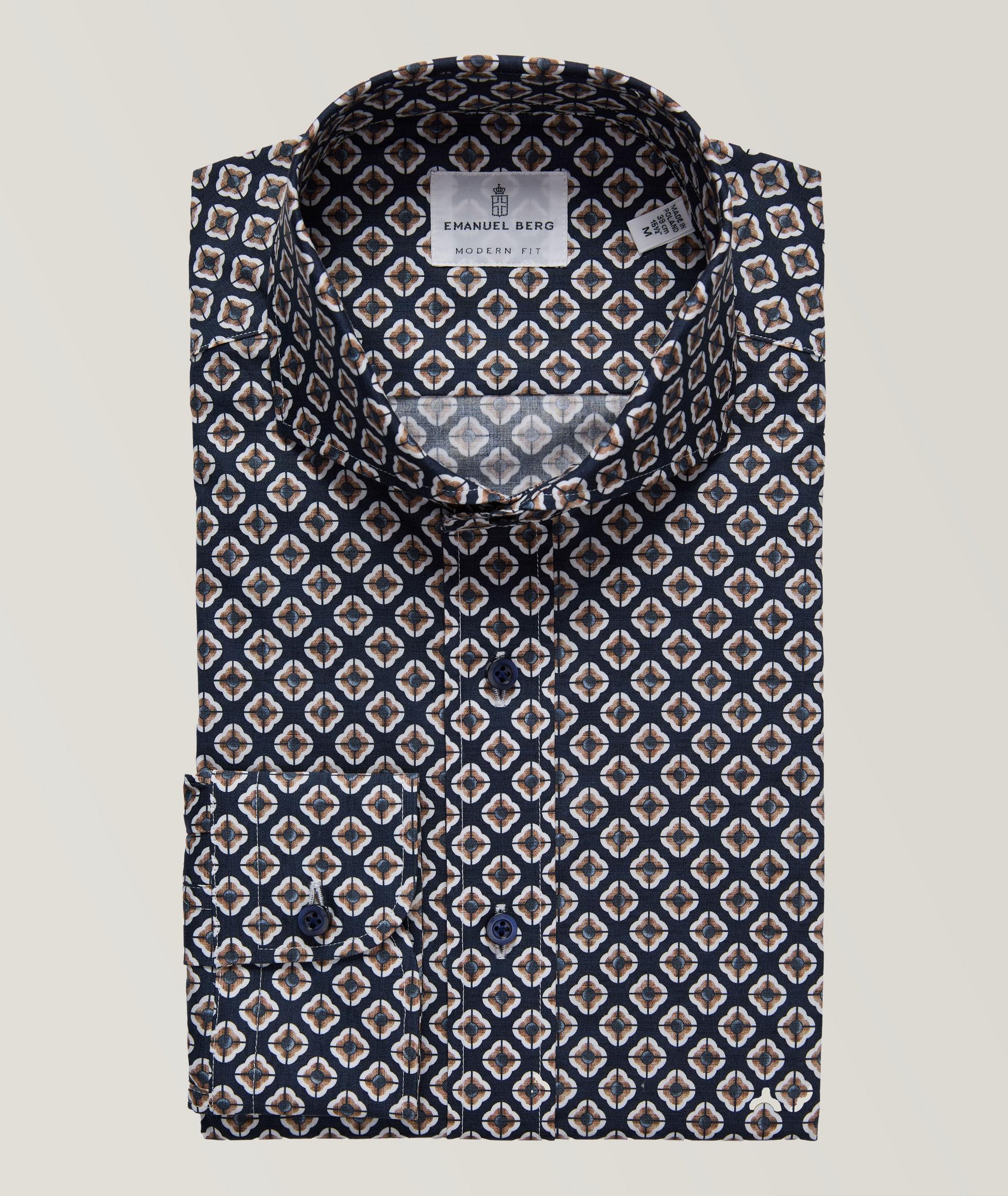Geometric Stretch Poplin Dress Shirt image 0