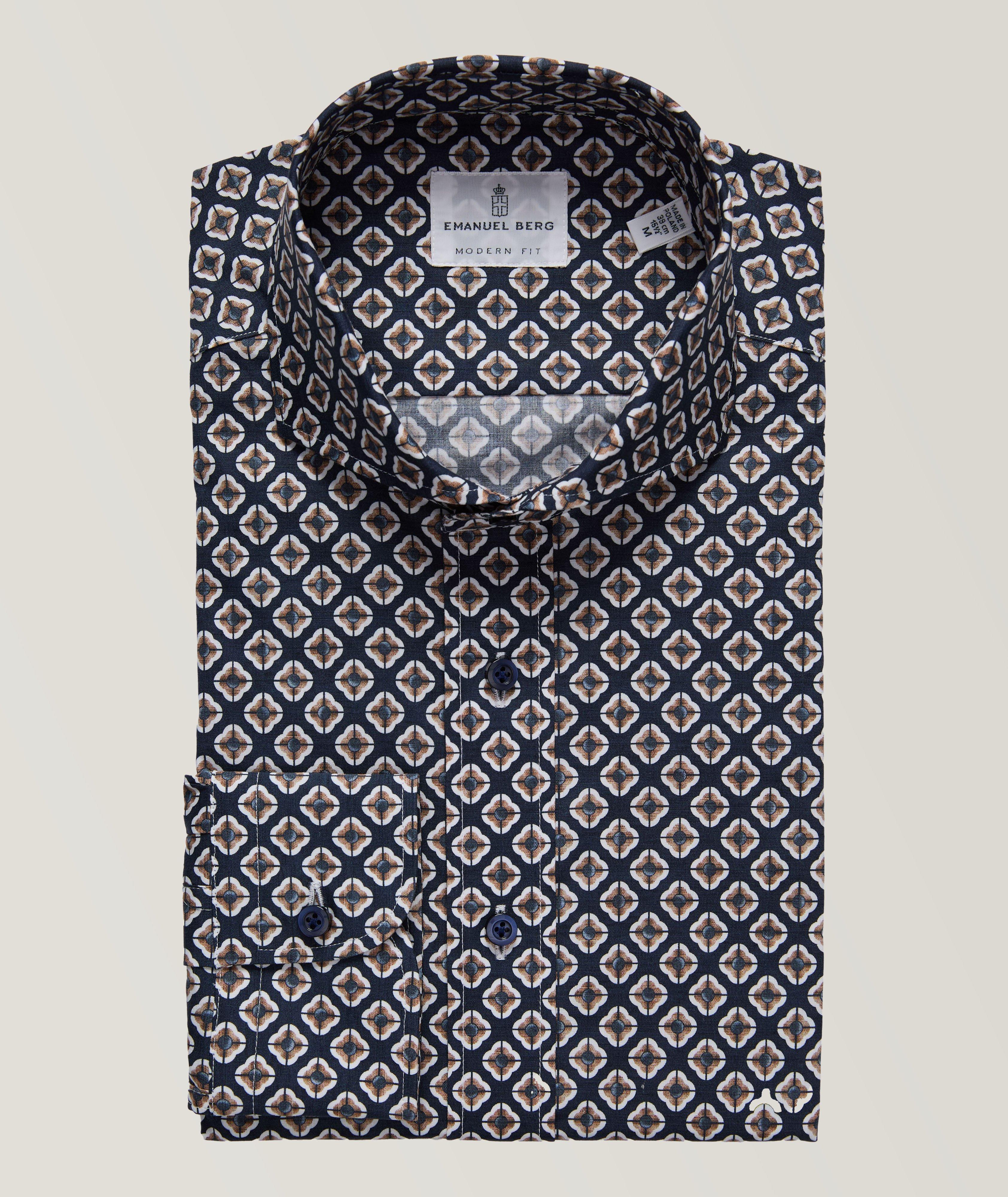 Geometric Stretch Poplin Dress Shirt image 0