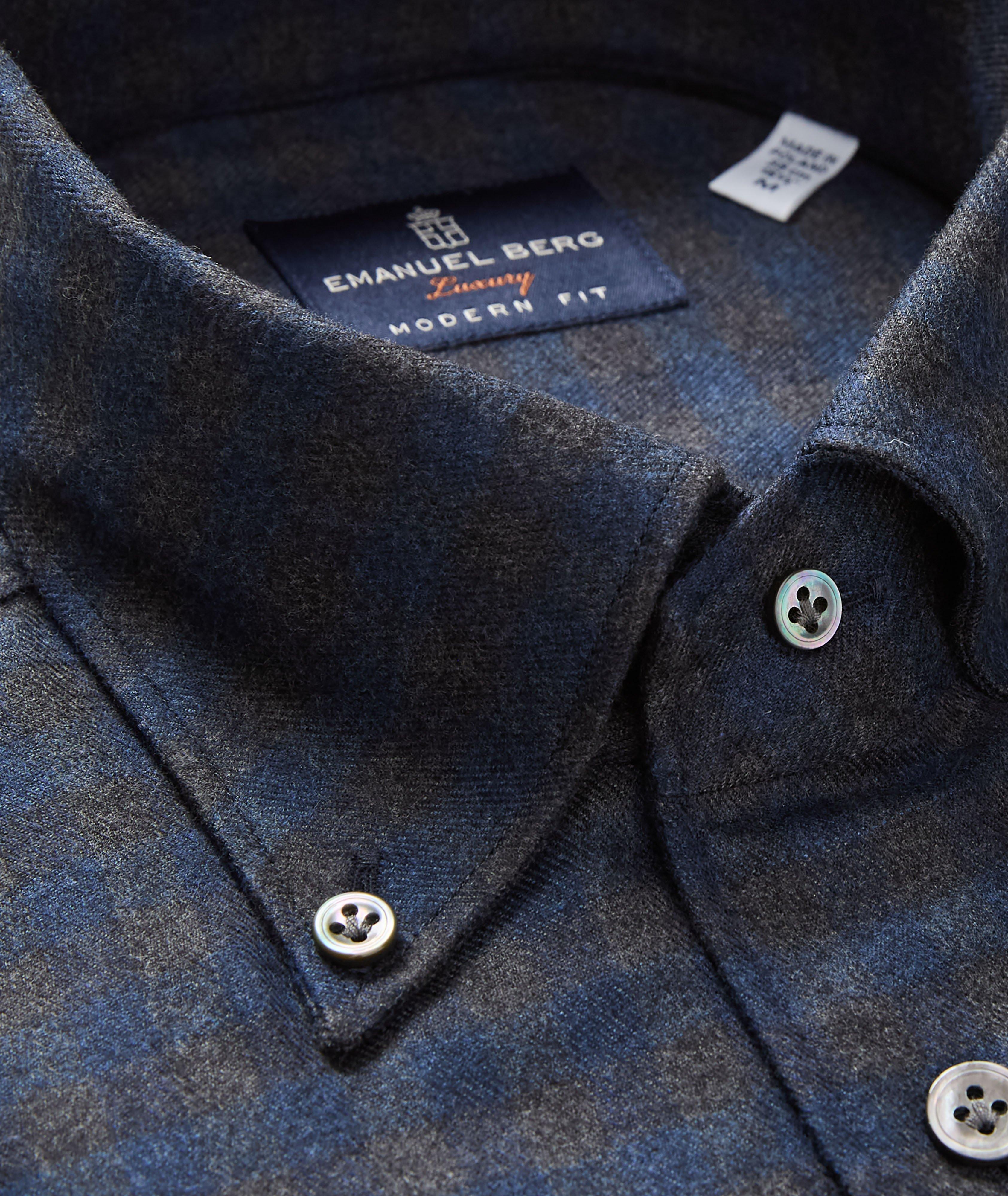 Chemise en twill à carreaux haut de gamme image 1