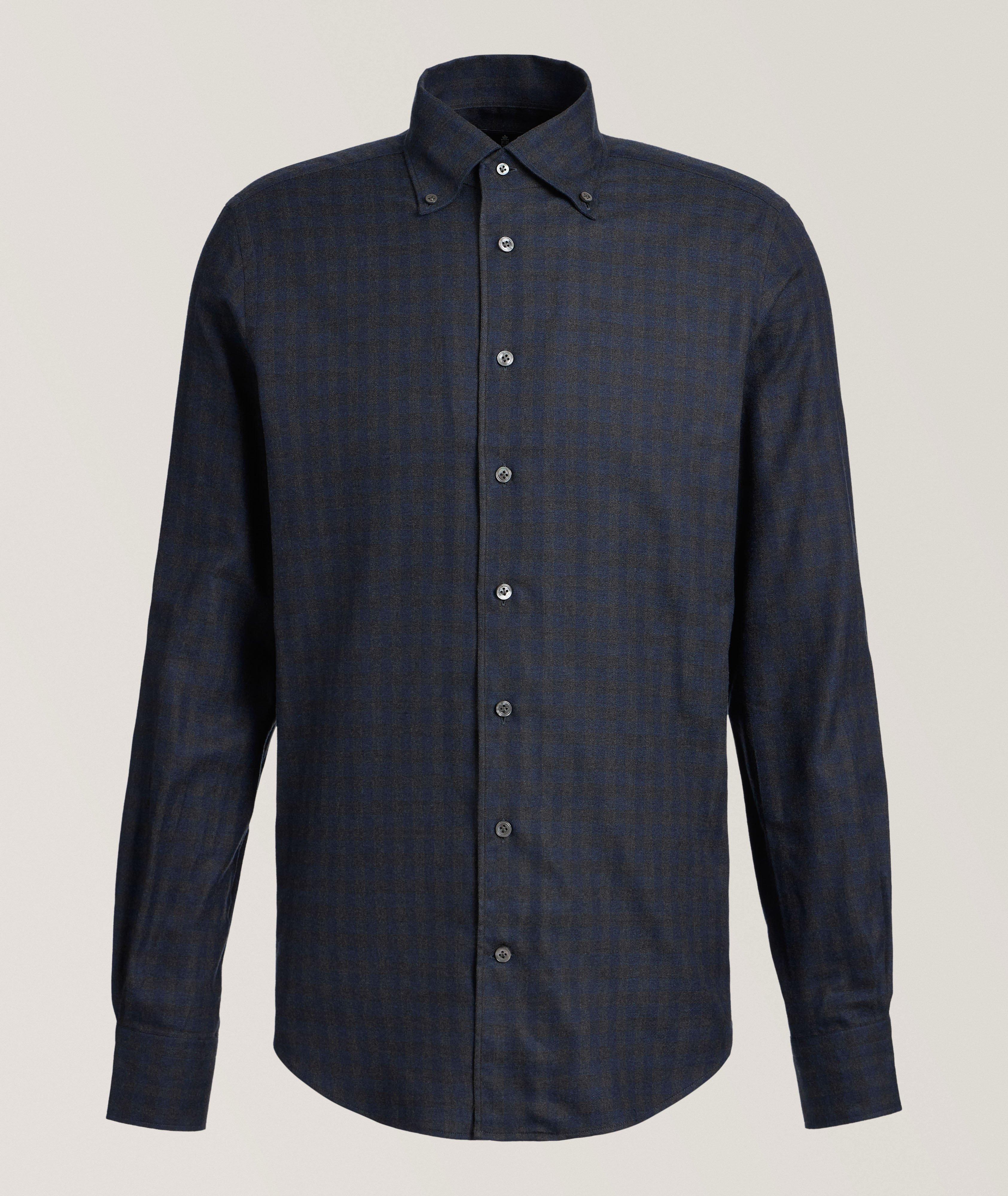 Chemise en twill à carreaux haut de gamme image 0