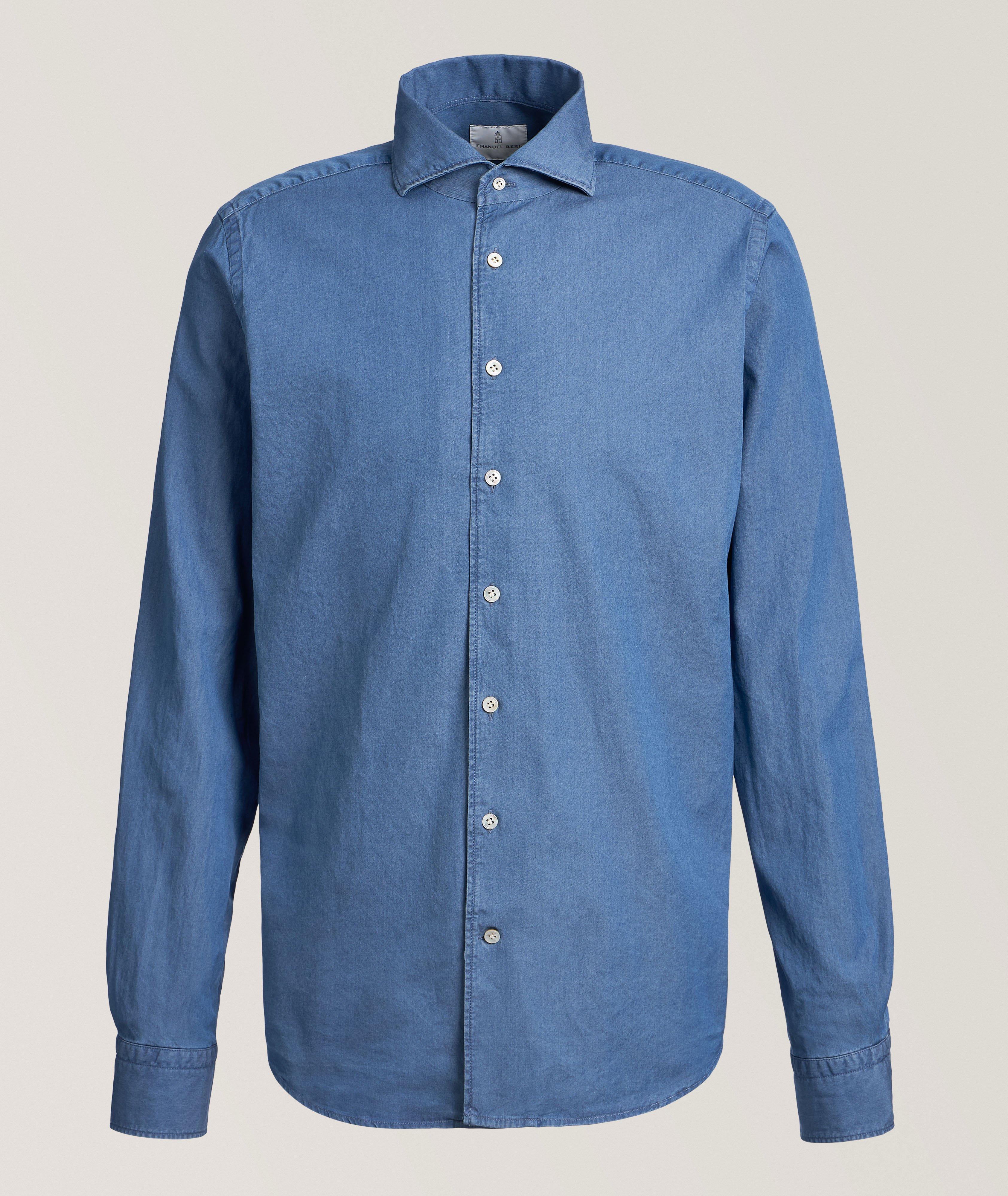 Emanuel Berg Chemise en denim de coton de luxe