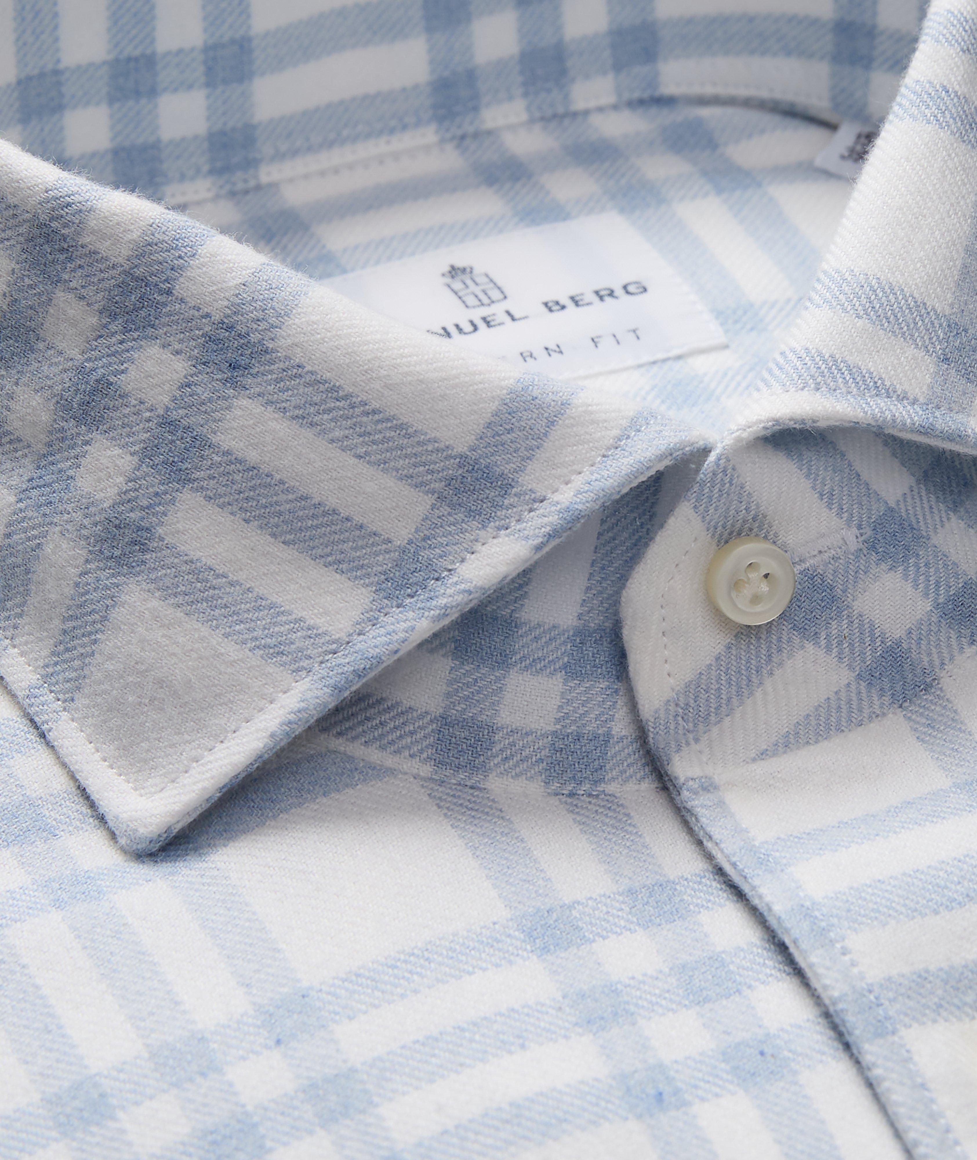 BLUE COTTON FLANNEL CHECKED TWILL image 1